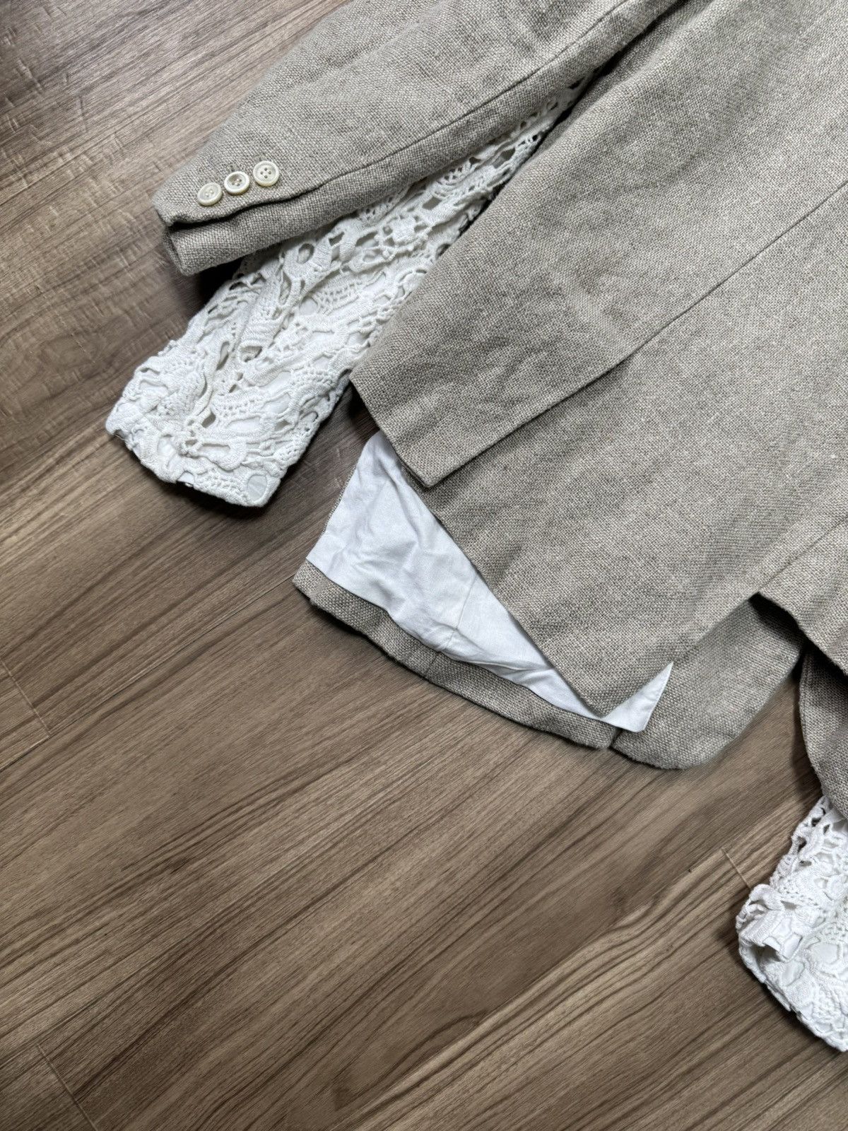 Comme des Garcons Comme des Garçons SS26 Deconstructed Lace Panel Linen Blazer Size US S / EU 44-46 / 1 - 11 Thumbnail