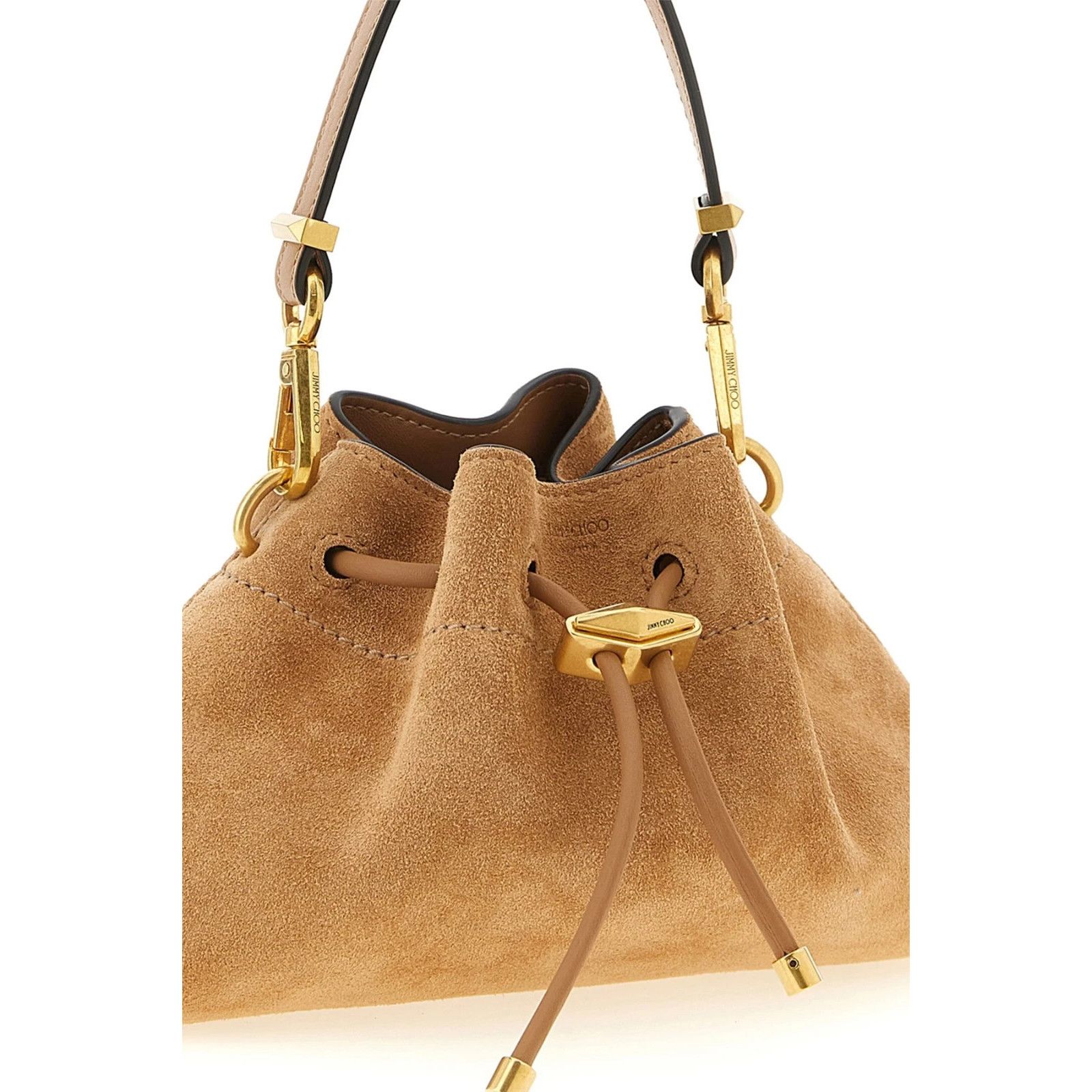 JIMMY CHOO Chinch Small Toffee Suede Top Handle Bag New