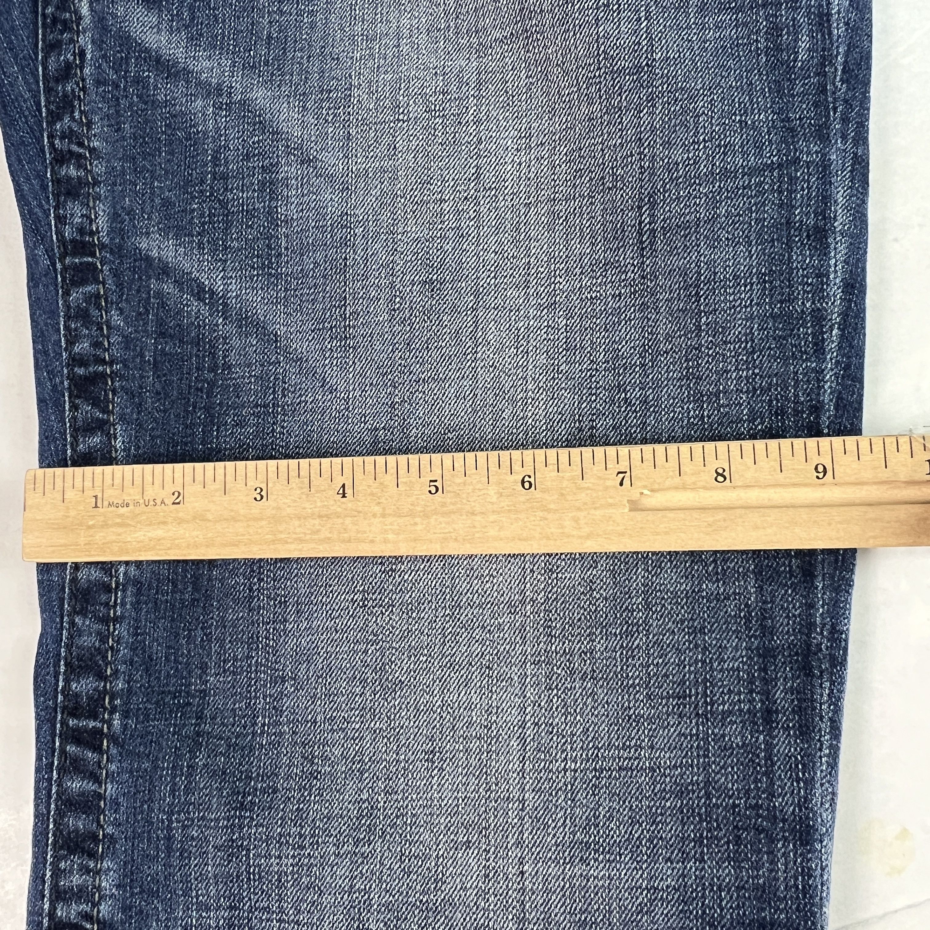 BKE BKE Jeans Long Derek Straight Leg Blue Faded Stretch Denim Size US 35 - 16 Thumbnail