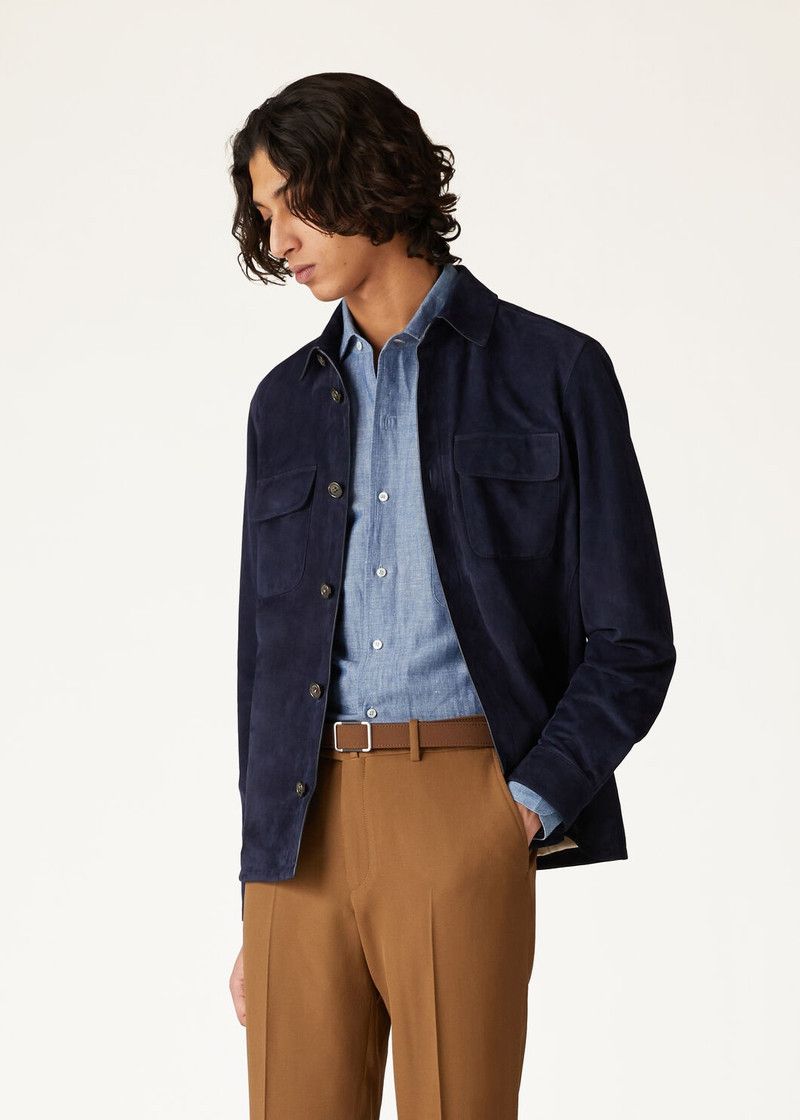 Loro Piana o1w1db10226 FAL6174 Overshirt in Navy Blue Size US S / EU 44-46 / 1 - 2 Thumbnail