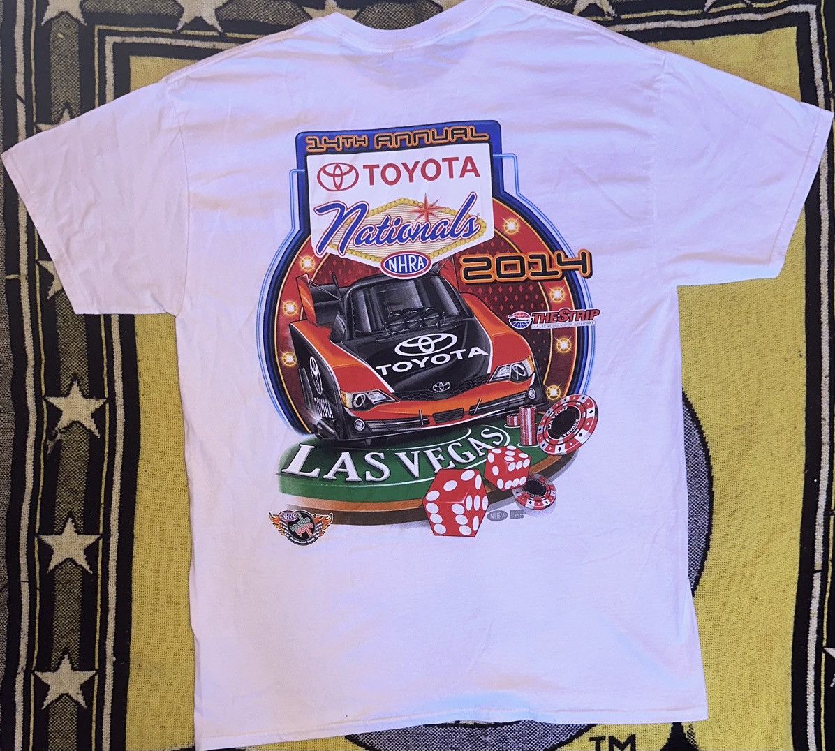 Gildan AUTOGRAPH Rutledge Wood/Alexis DeJoria Etc NHRA Vegas T Sz.L Size US L / EU 52-54 / 3 - 6 Thumbnail