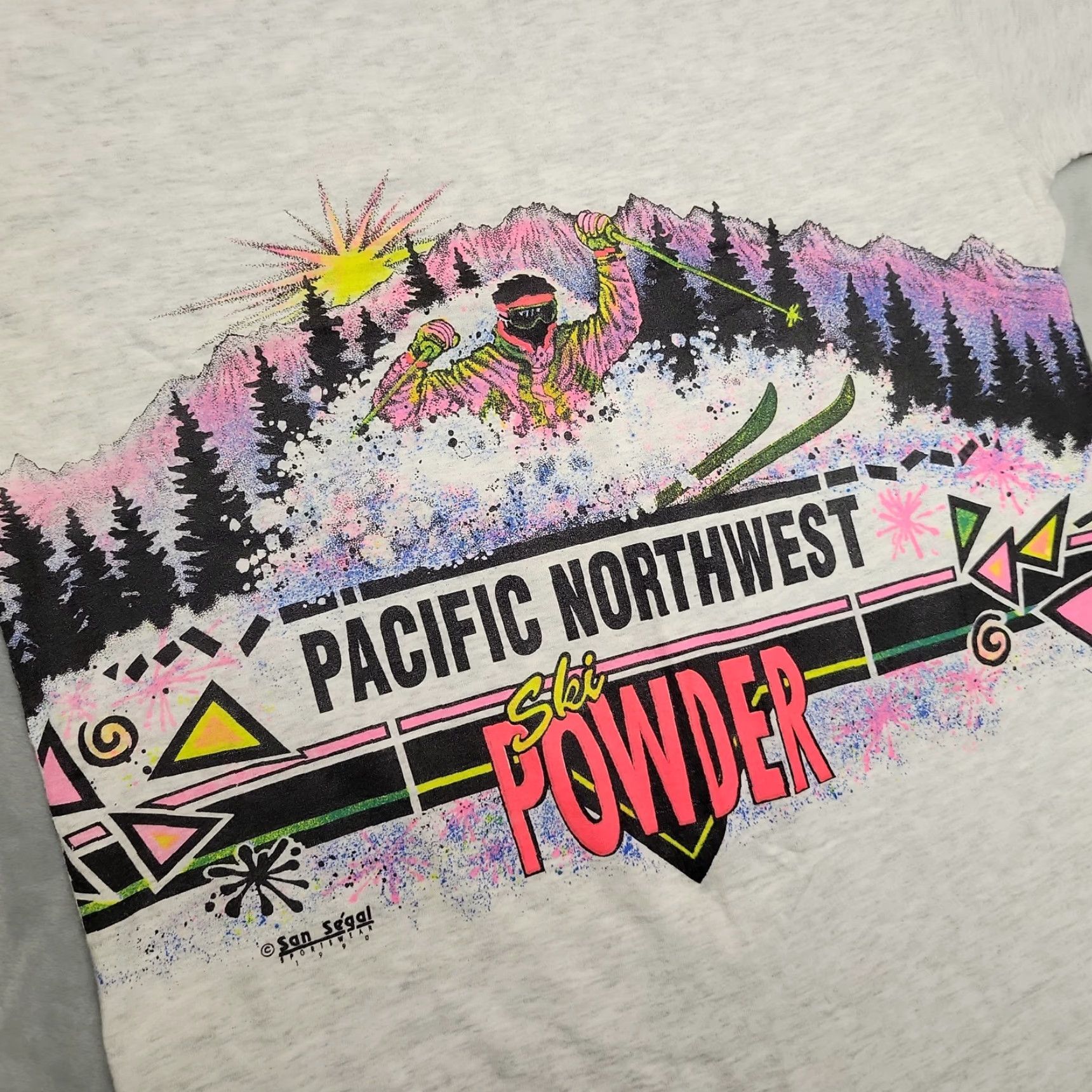 Skin VINTAGE Pacific Northwest Ski Shirt Adult M Gray 1990 Crewneck US 80s 90s Mens Size US M / EU 48-50 / 2 - 3 Thumbnail