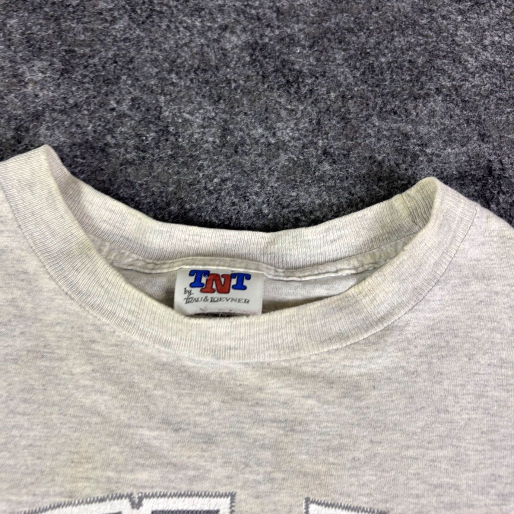 Vintage VINTAGE TNT Notre Dame Football T-Shirt 2XL Heather Grey Distressed Collegiate Shirt Mens Graphics Tee 1990s Big & Tall Size US XXL / EU 58 / 5 - 6 Thumbnail