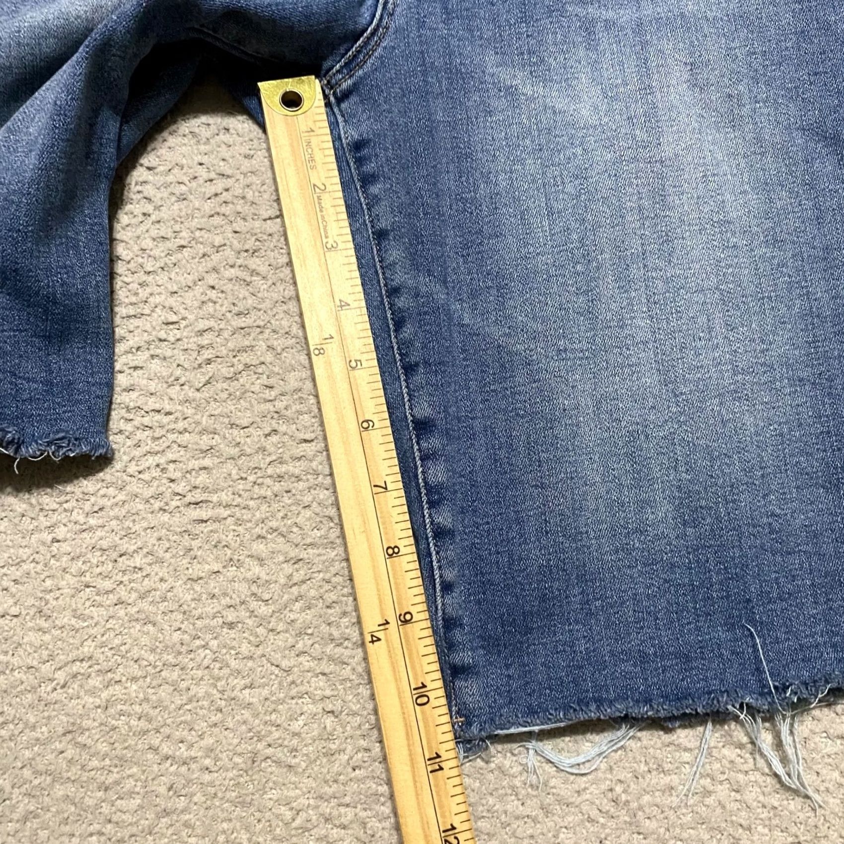 Denime Liverpool Womens Shorts Jean Denim Bermuda Blue Cut Off sz 12 Inseam 11" Size 34" / US 12 / IT 48 - 6 Thumbnail