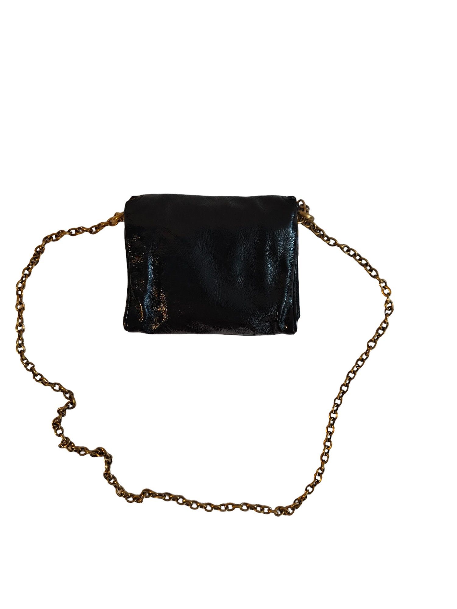 Yves Saint Laurent Black Patent Mini Shoulder Bag With Gold Chain Strap Size ONE SIZE - 3 Thumbnail