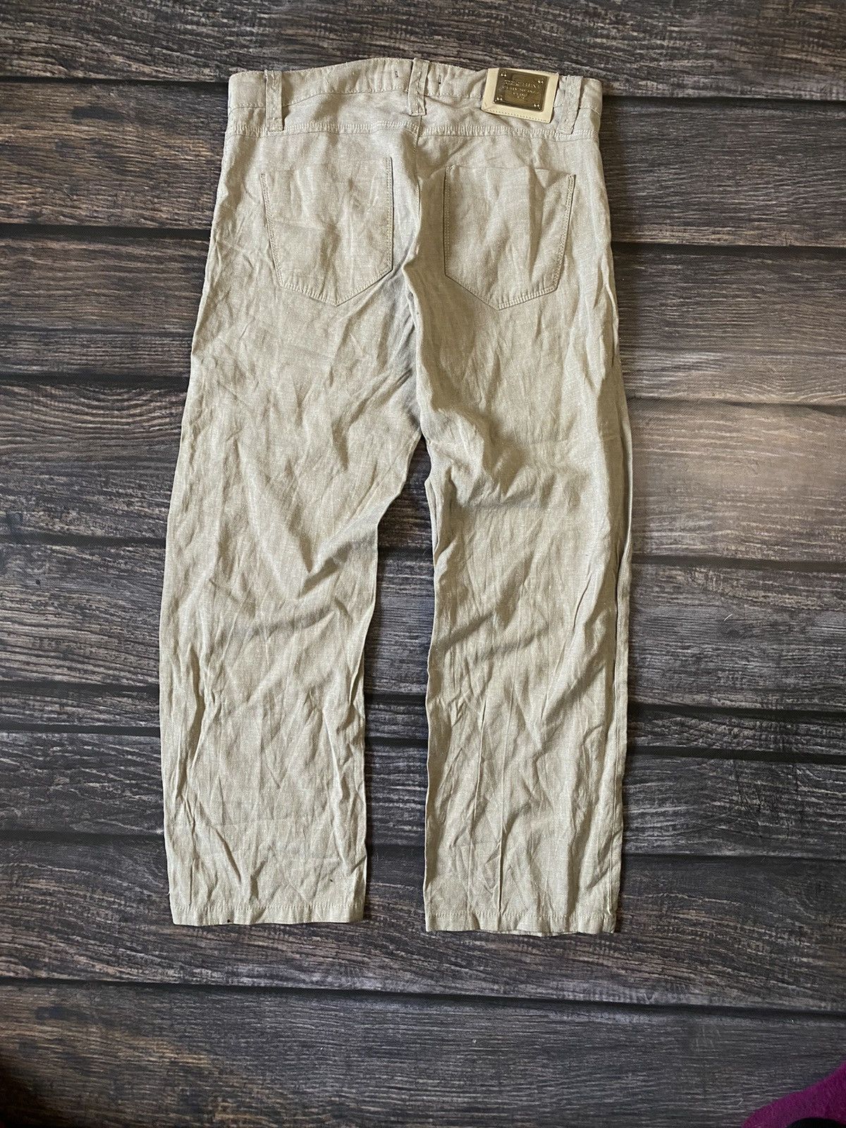 Dolce & Gabbana Dolce Gabbana linen metal logo pants Size 32" / US 10 / IT 46 - 4 Thumbnail