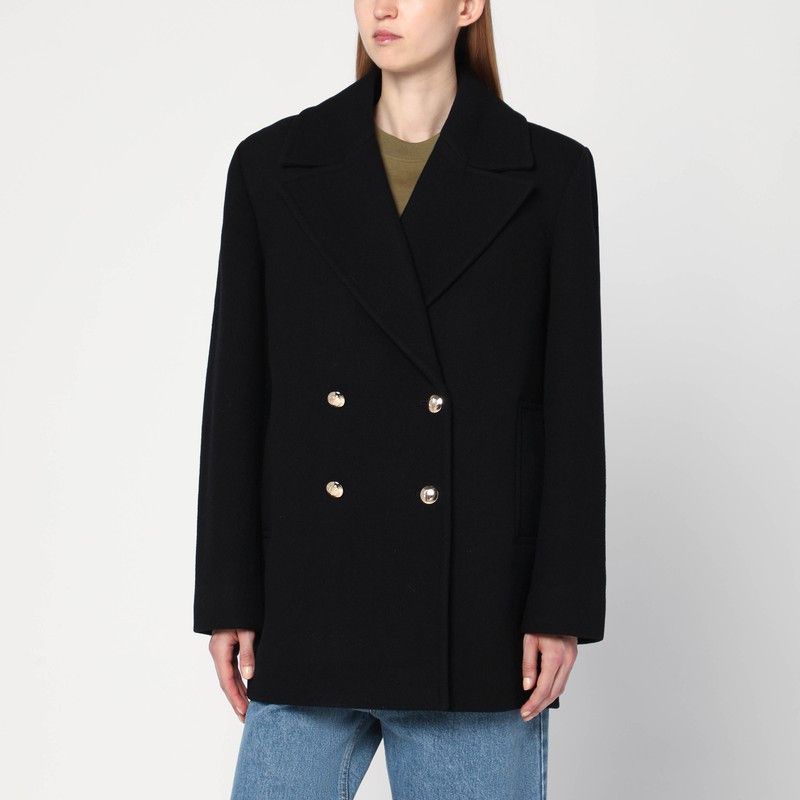 ジャケット ANINE BING Black Glenn double-breasted coat ANINE BING Glenn Peacoat in Black | REVOLVE