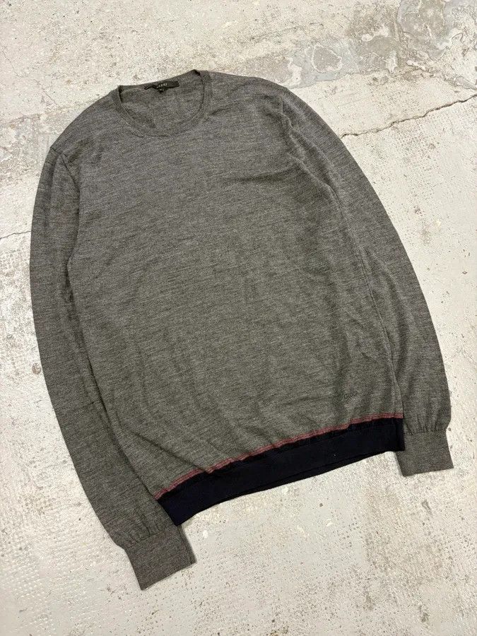 Gucci 2010s Gucci Grey Wool Contrast Classy Sweater Size US M / EU 48-50 / 2 - 4 Thumbnail
