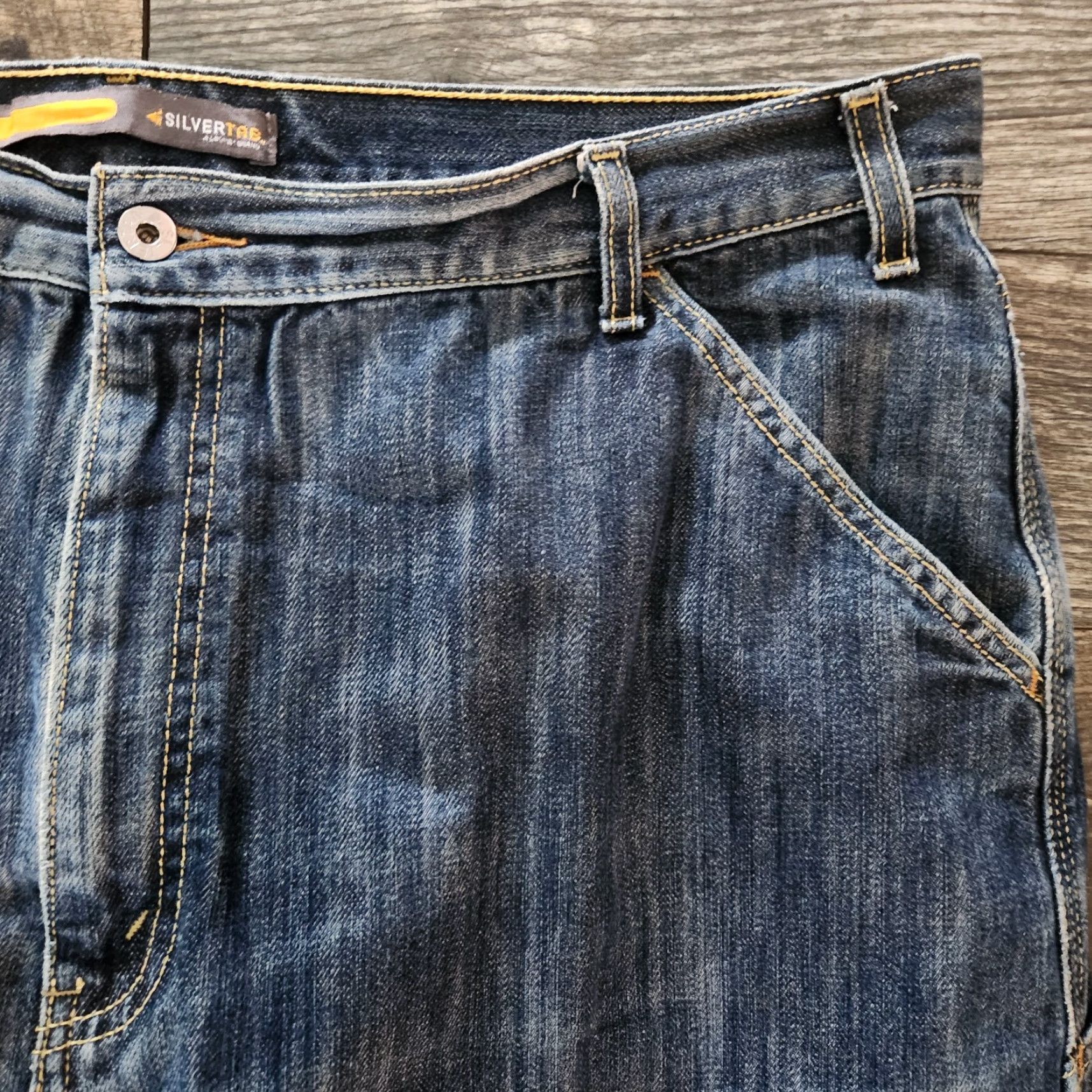 Levi's VINTAGE Levis Silvertab Jeans Carpenter Baggy Denim 42x38 Mens Tall 5-Pocket Design Blue Size US 42 / EU 58 - 7 Thumbnail