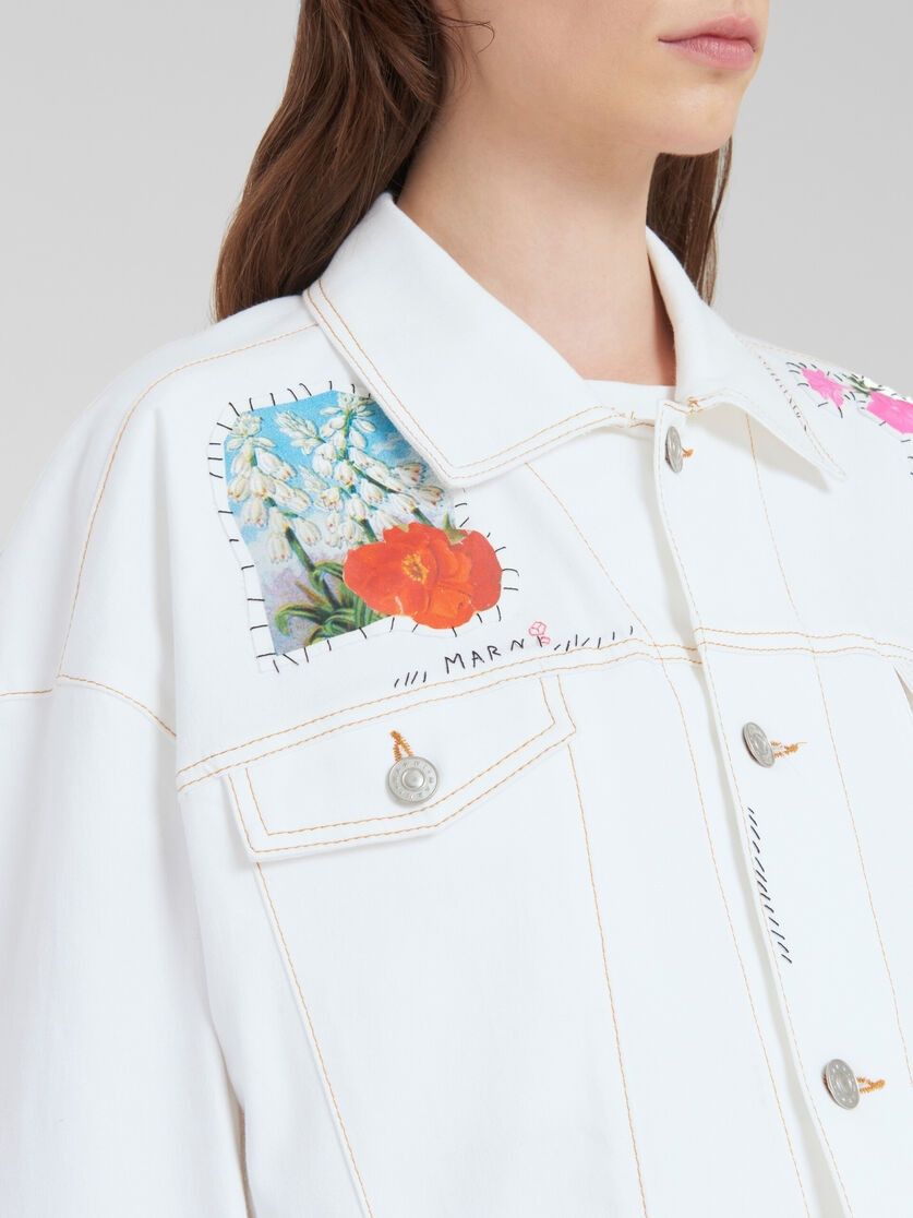 Marni oc11z0525 Denim Jacket in White Size L / US 10 / IT 46 - 5 Thumbnail