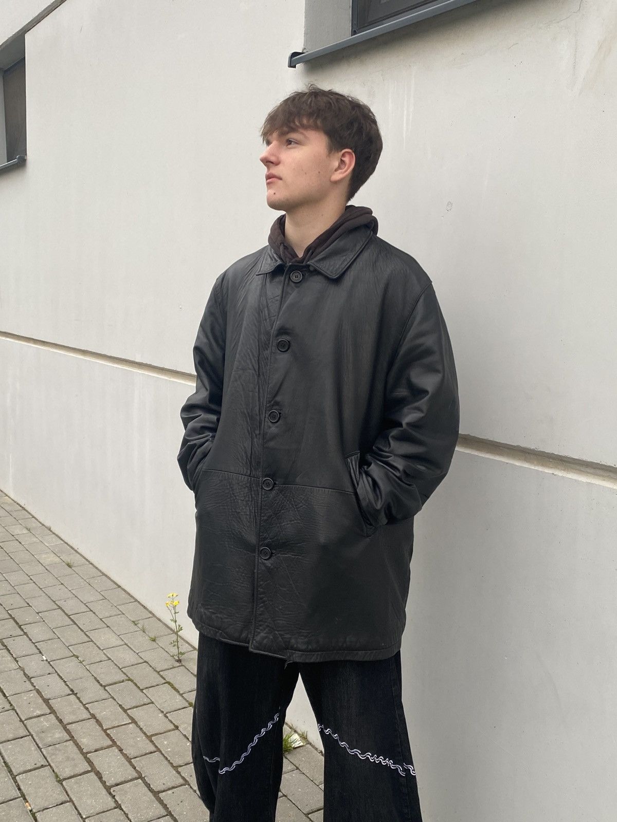 Burberry Vintage Burberry Leather Car Coat Nova Check Black Size US XXL / EU 58 / 5 - 1 Thumbnail