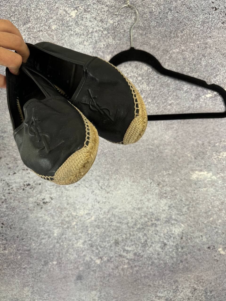 Saint Laurent Paris YSL Black Yves Saint Laurent Monogram Espadrille 37 sz Size US 7 / IT 37 - 12 Thumbnail