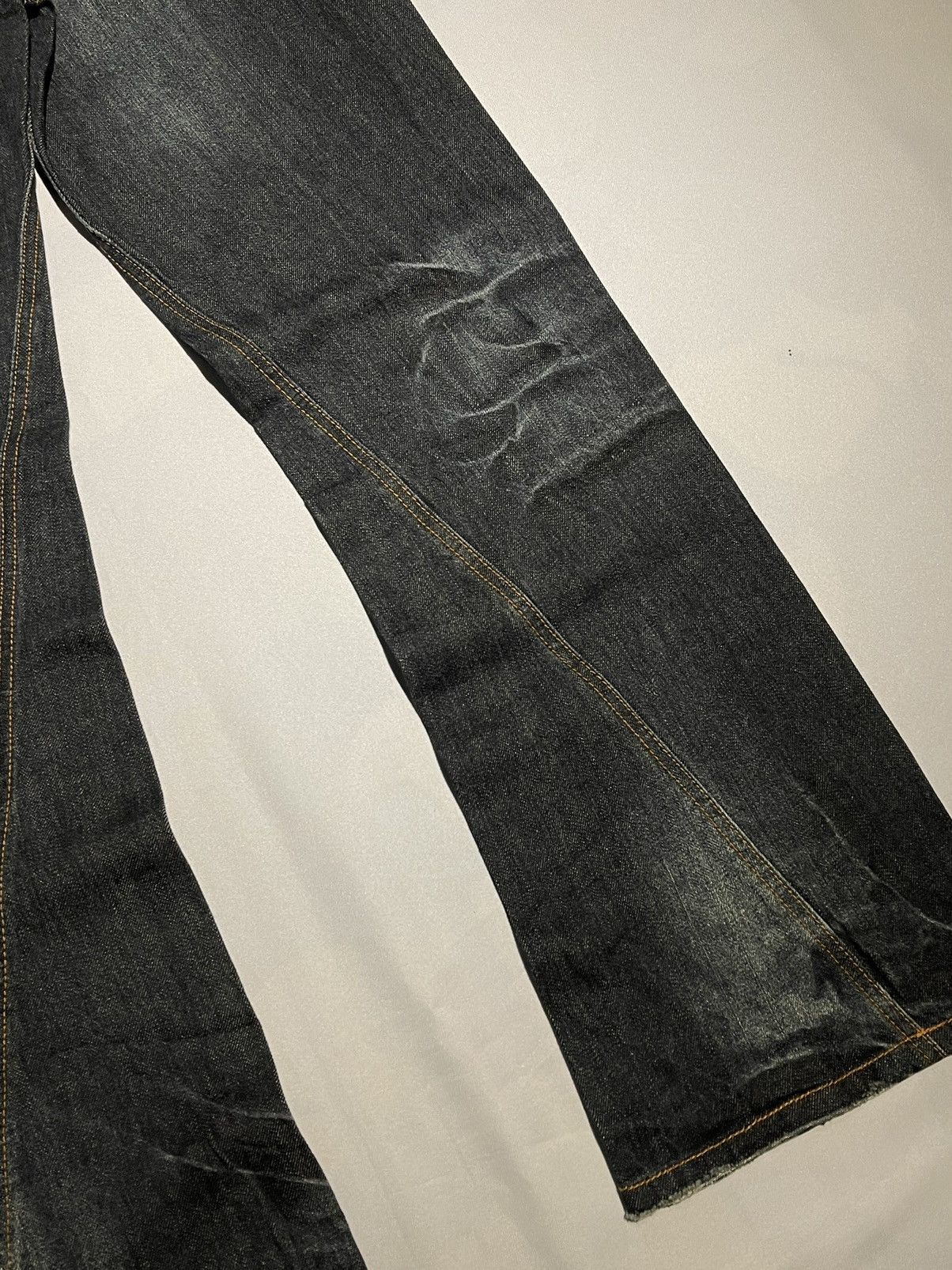 Japanese Brand × Vintage Vintage Nylaus Distressed Denim Lightning Flare Jeans Size US 30 / EU 46 - 5 Thumbnail