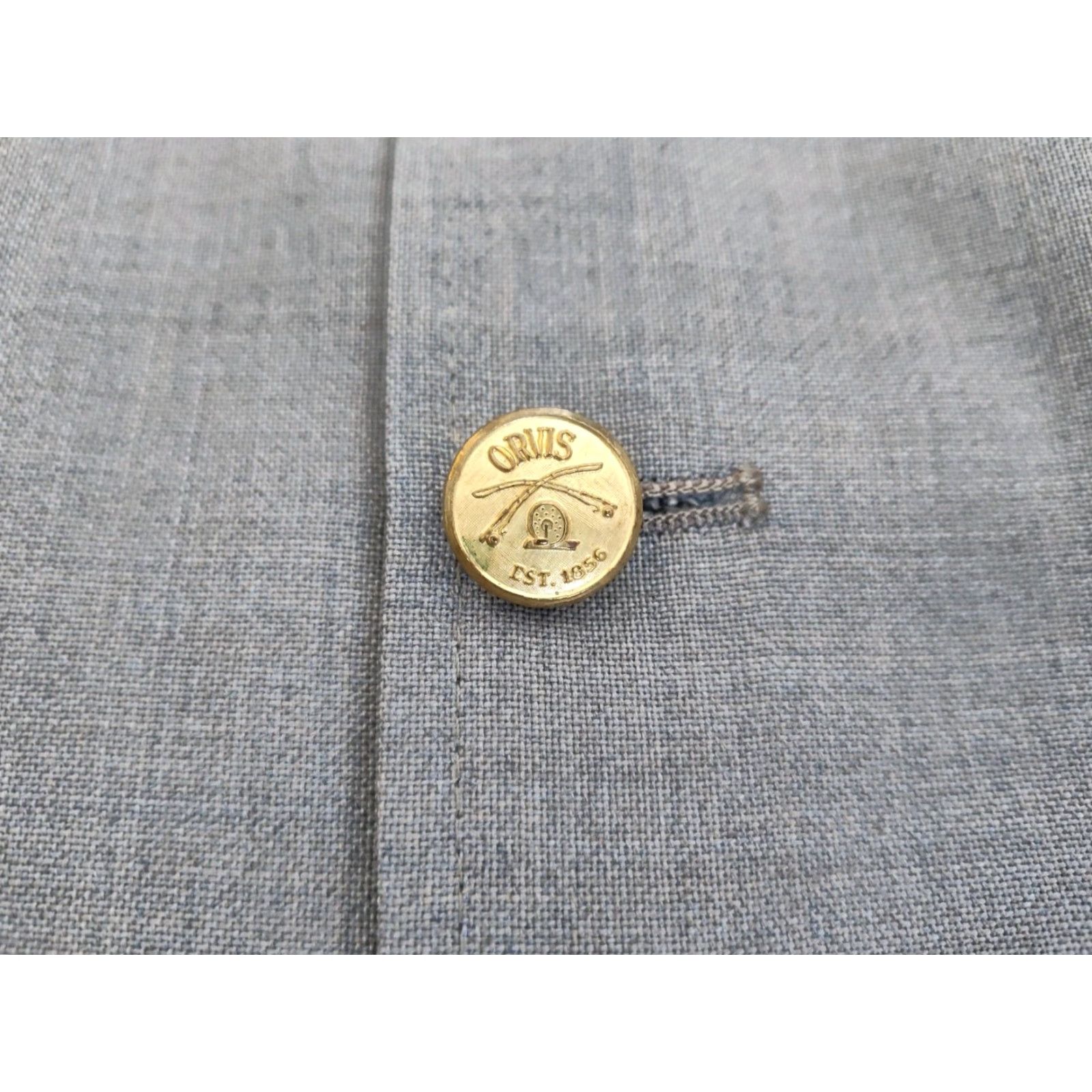 Orvis Orvis Blazer Sport Coat Jacket Three-Button Gold Buttons USA Made 44L Gray Men Size 44L - 2 Thumbnail