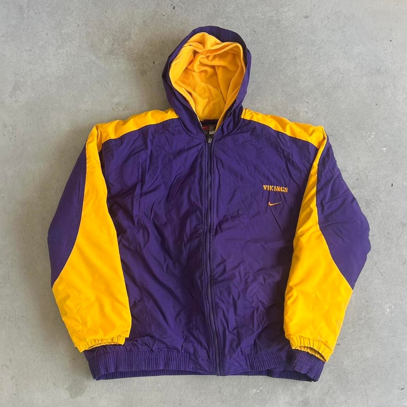 NFL × Nike × Vintage Vintage 90s Nike Minnesota Vikings Fleece Lined Jacket Size US XL / EU 56 / 4 - 1 Thumbnail