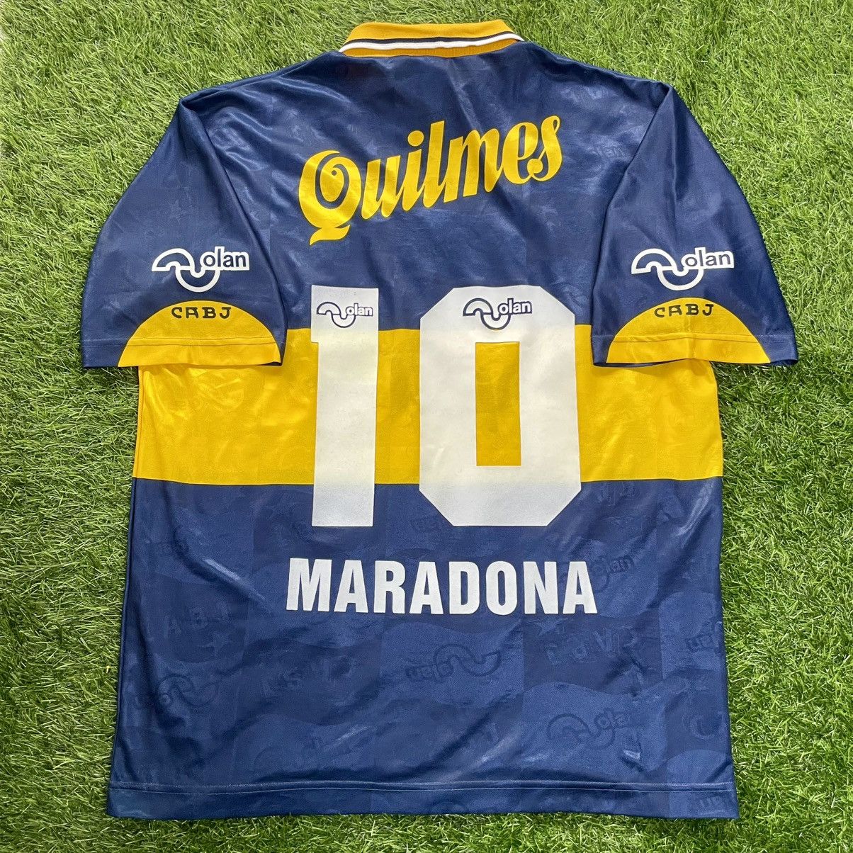 Vintage Boca Junior Home 1996 Maradona Soccer Jersey Vintage Size US L / EU 52-54 / 3 - 1 Thumbnail