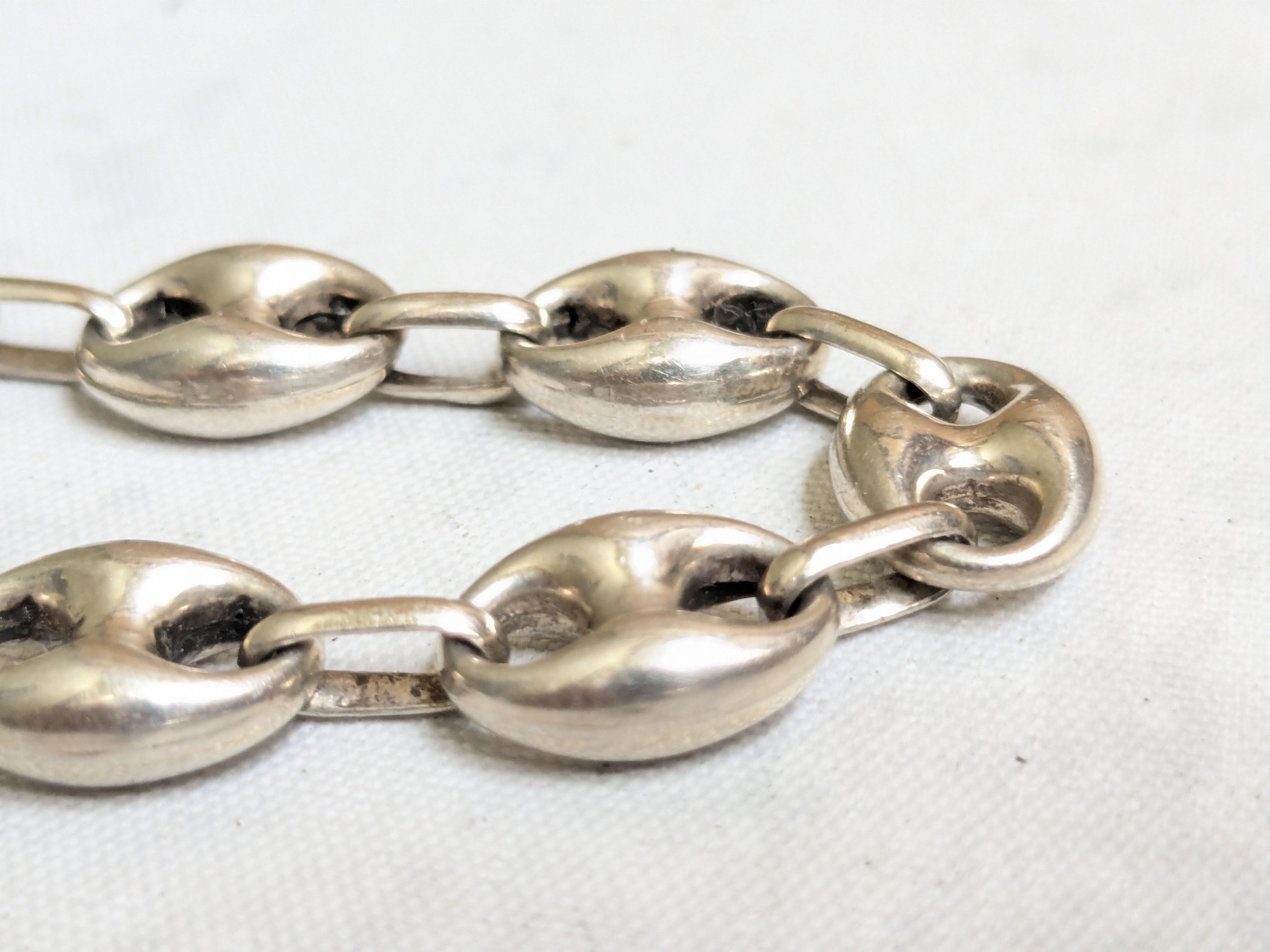 Jewelry Vintage Sterling Silver Anchor Mariner Bracelet 6.75" Hollow Size 26 - 10 Thumbnail