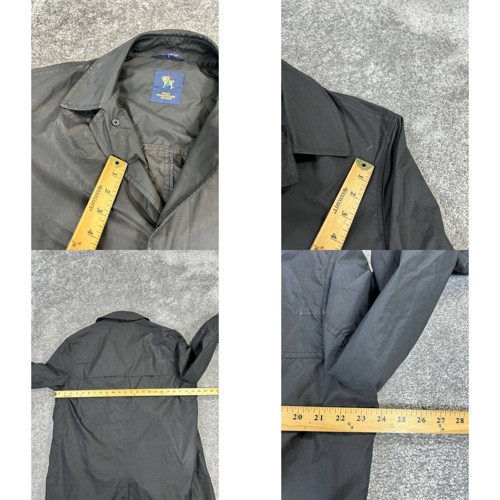 Hart Schaffner Marx Hart Schaffner Marx Jacket Mens XL Black Water Resistant Casual Trench Coat Size US XL / EU 56 / 4 - 8 Thumbnail