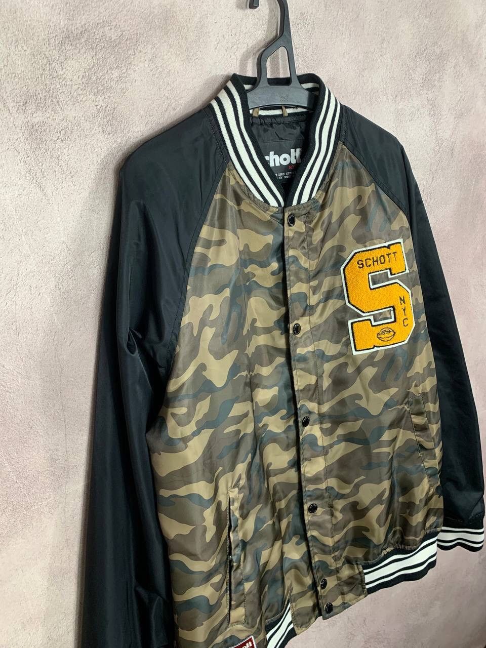 Vintage Schott Military Style Camouflage Bomber Jacket XL