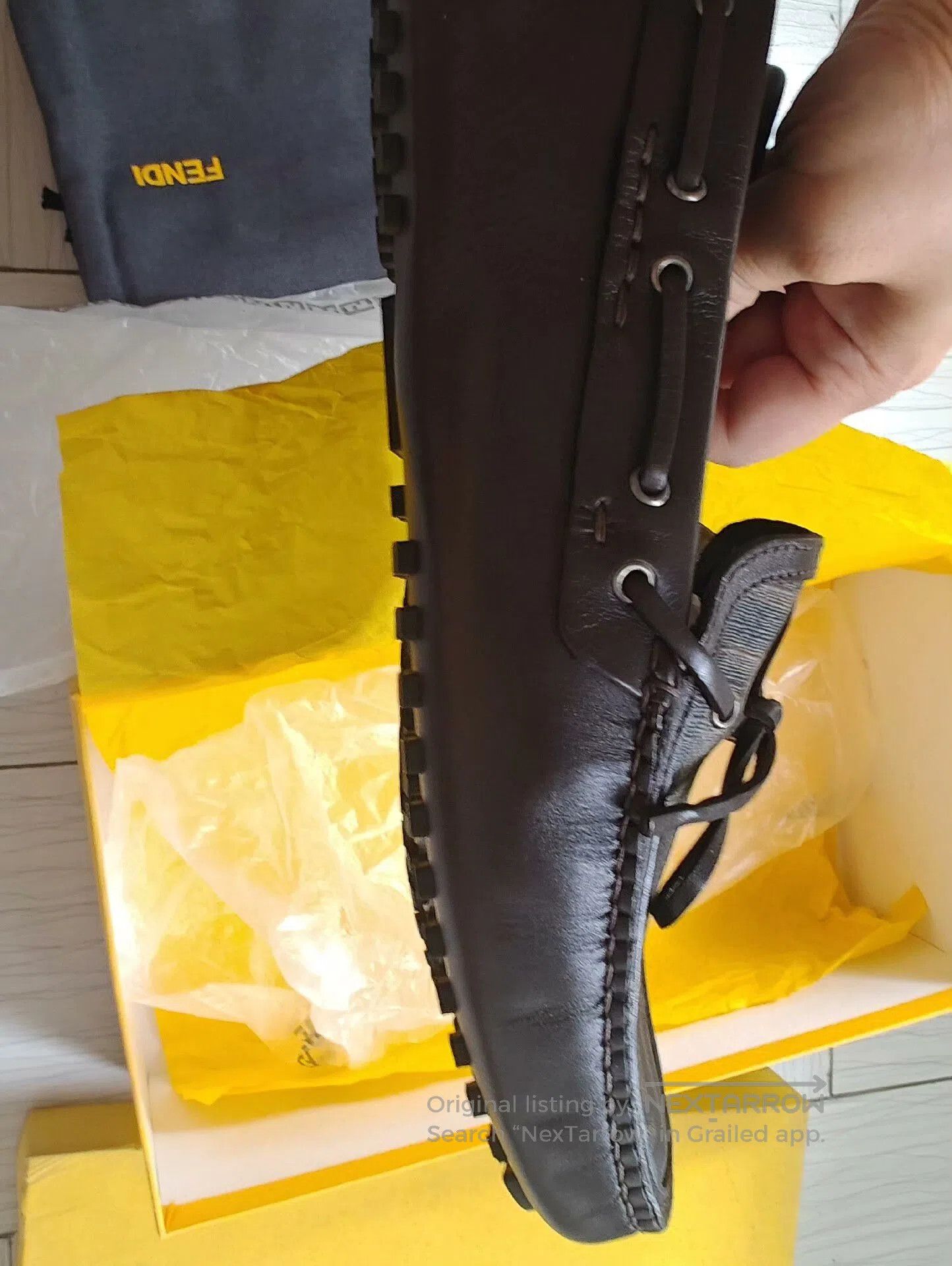 Fendi FENDI FF Logo Brown Leather Loafers. Size US 6.5 / EU 39-40 - 6 Thumbnail