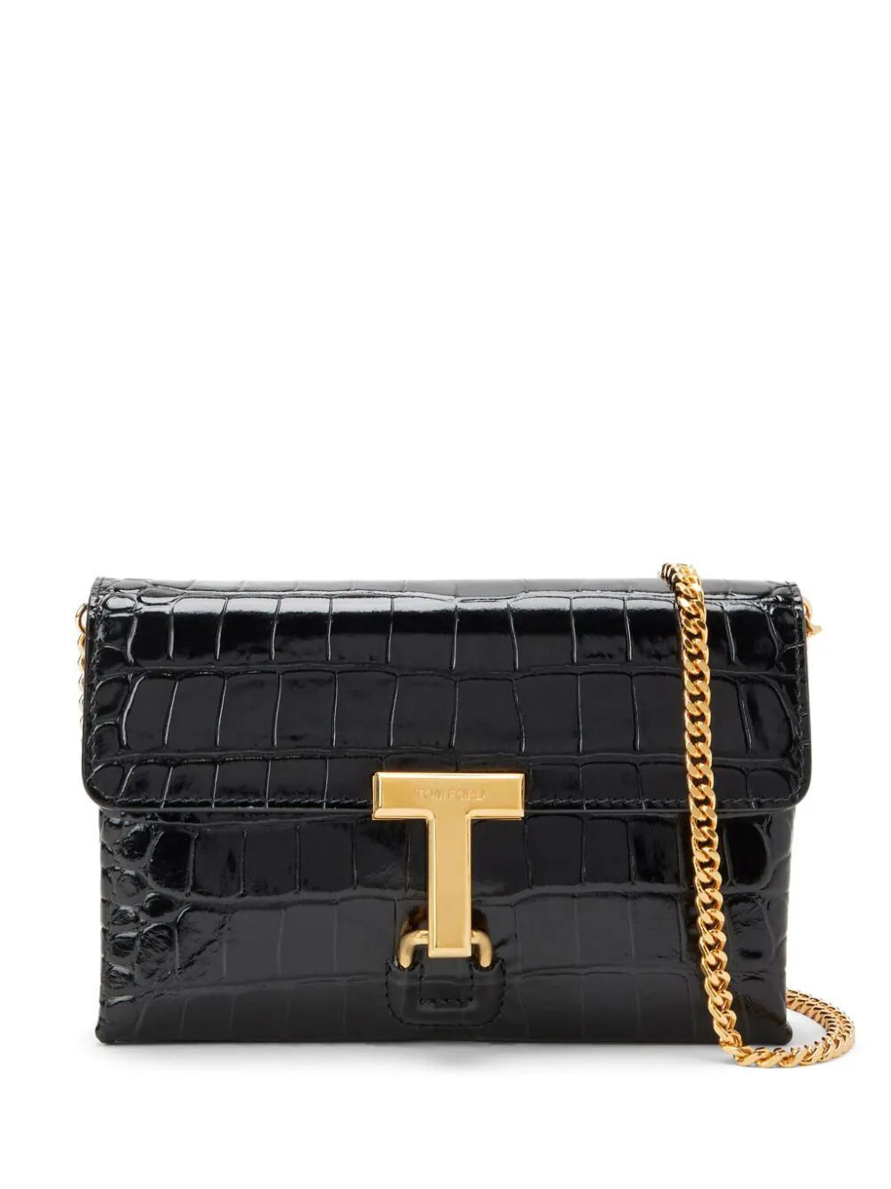 image of Tom Ford Crocodile Monarch Minibag in Black, Women's