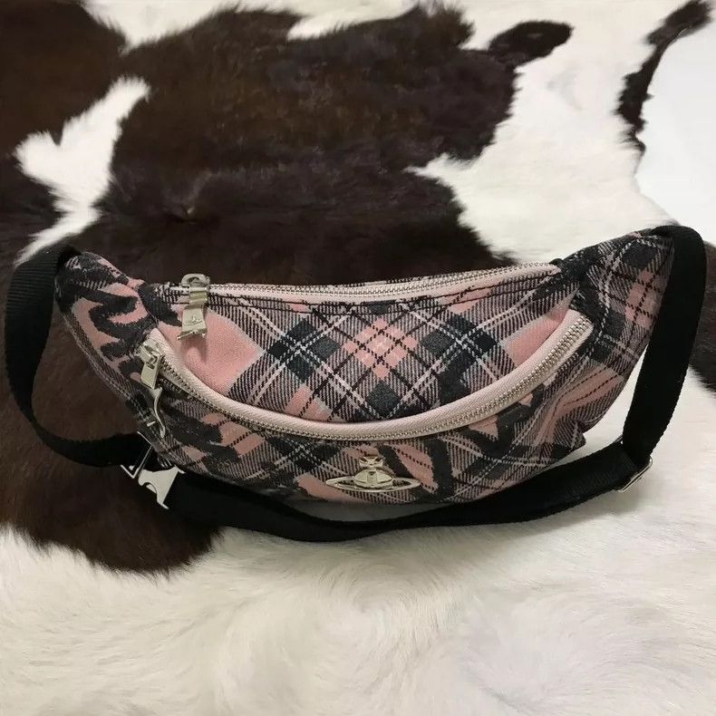 Vivienne Westwood Vivienne Westwood size os Pink checkered letter graffiti cr Size ONE SIZE - 3 Thumbnail