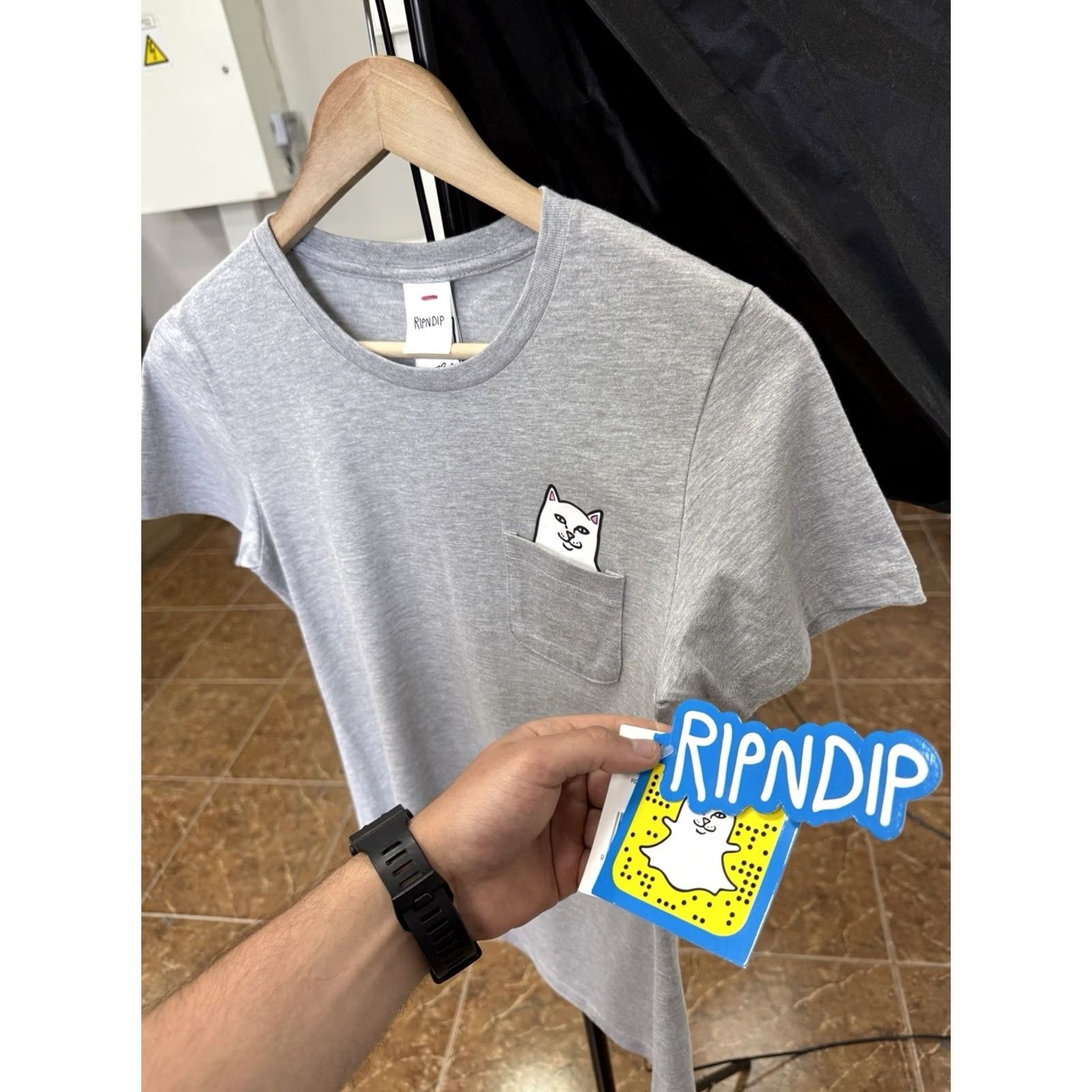 RIPNDIP RIPNDIP T-Shirt Cat Pocket NWT Lord Nermal Gray M Womens Size M / US 6-8 / IT 42-44 - 2 Thumbnail