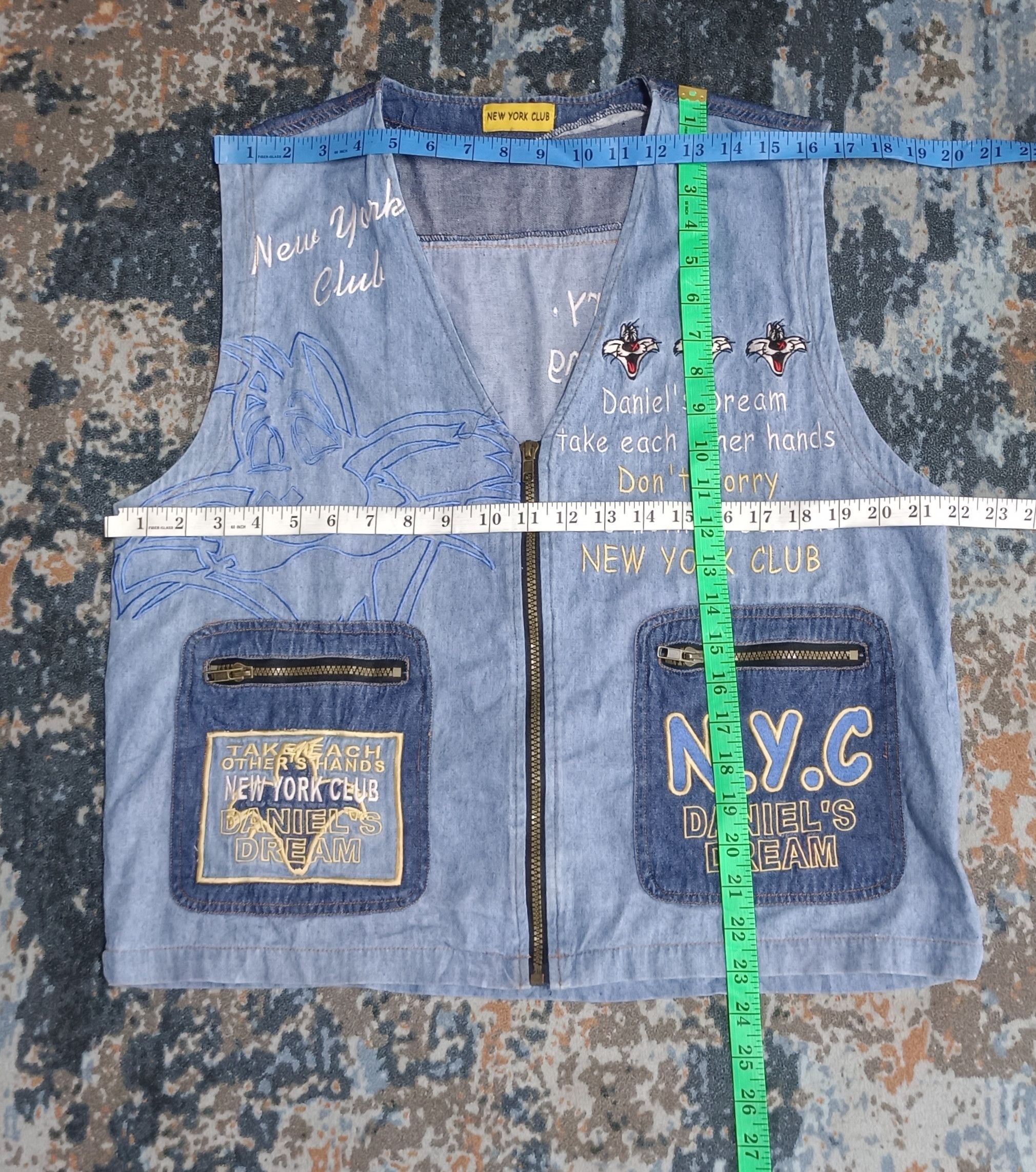 Cartoon Network Vintage New York Club Daniel's Dream Denim Vest Jacket Size US M / EU 48-50 / 2 - 11 Thumbnail