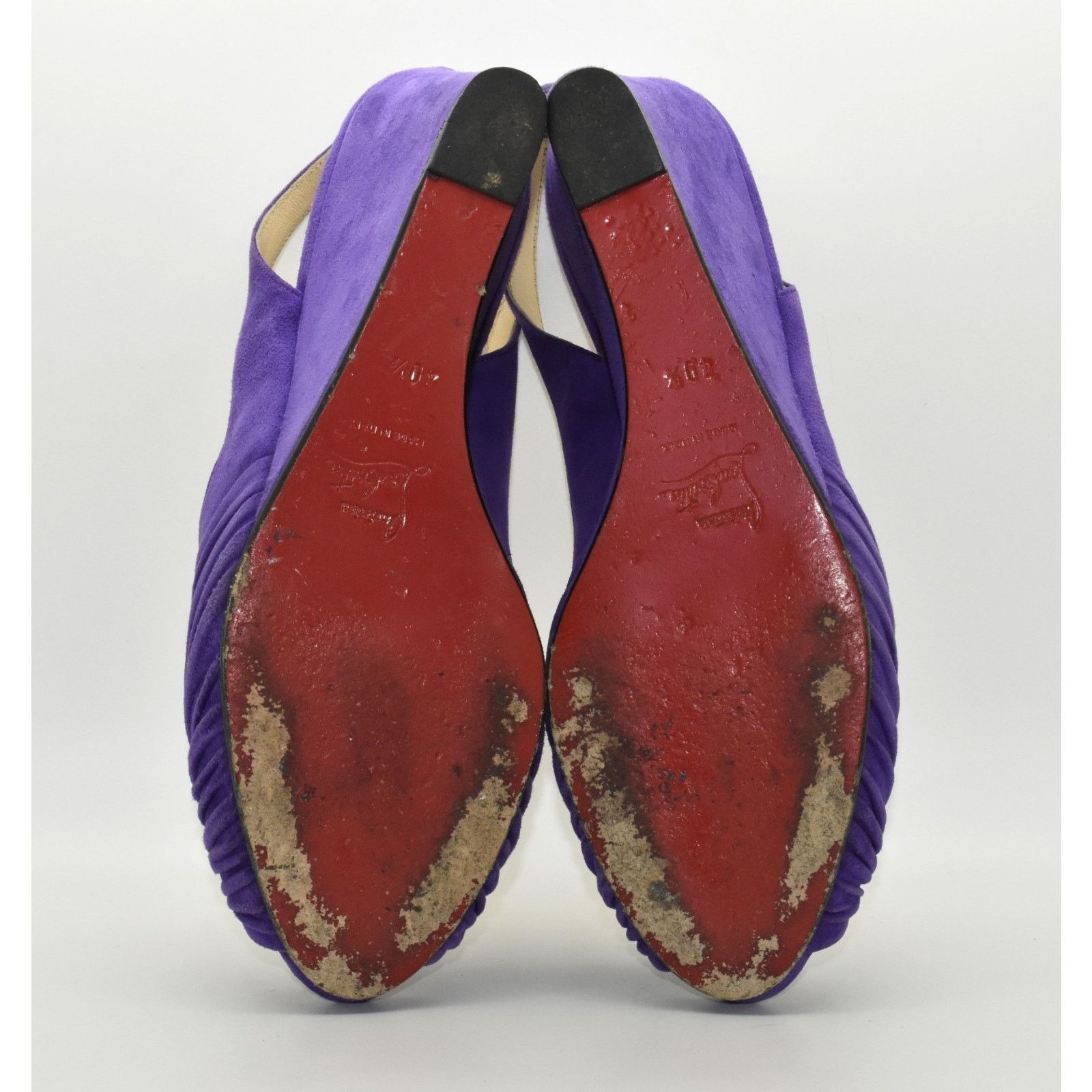 Christian Louboutin CHRISTIAN LOUBOUTIN Peep Toe Wedge Slingbacks Sz 40.5 $950 Size US 10.5 / IT 40.5 - 8 Thumbnail