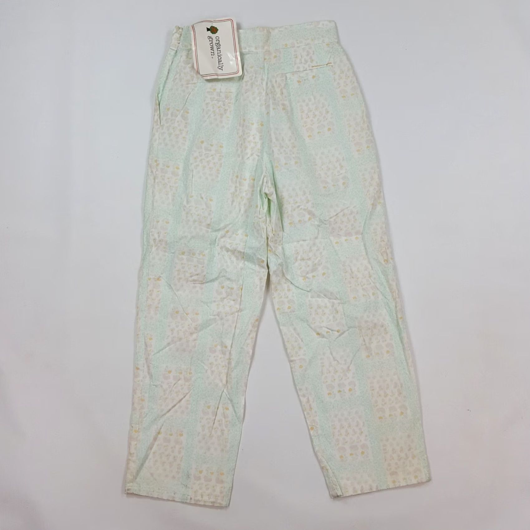 Vintage Vintage Organically Grown Women's Pants Lounge Paperbag Tapered Pleated 10 Green 26in Inseam 27in Waist 80s 90s Floral Retro Casual Pants Size 32" / US 10 / IT 46 - 6 Thumbnail