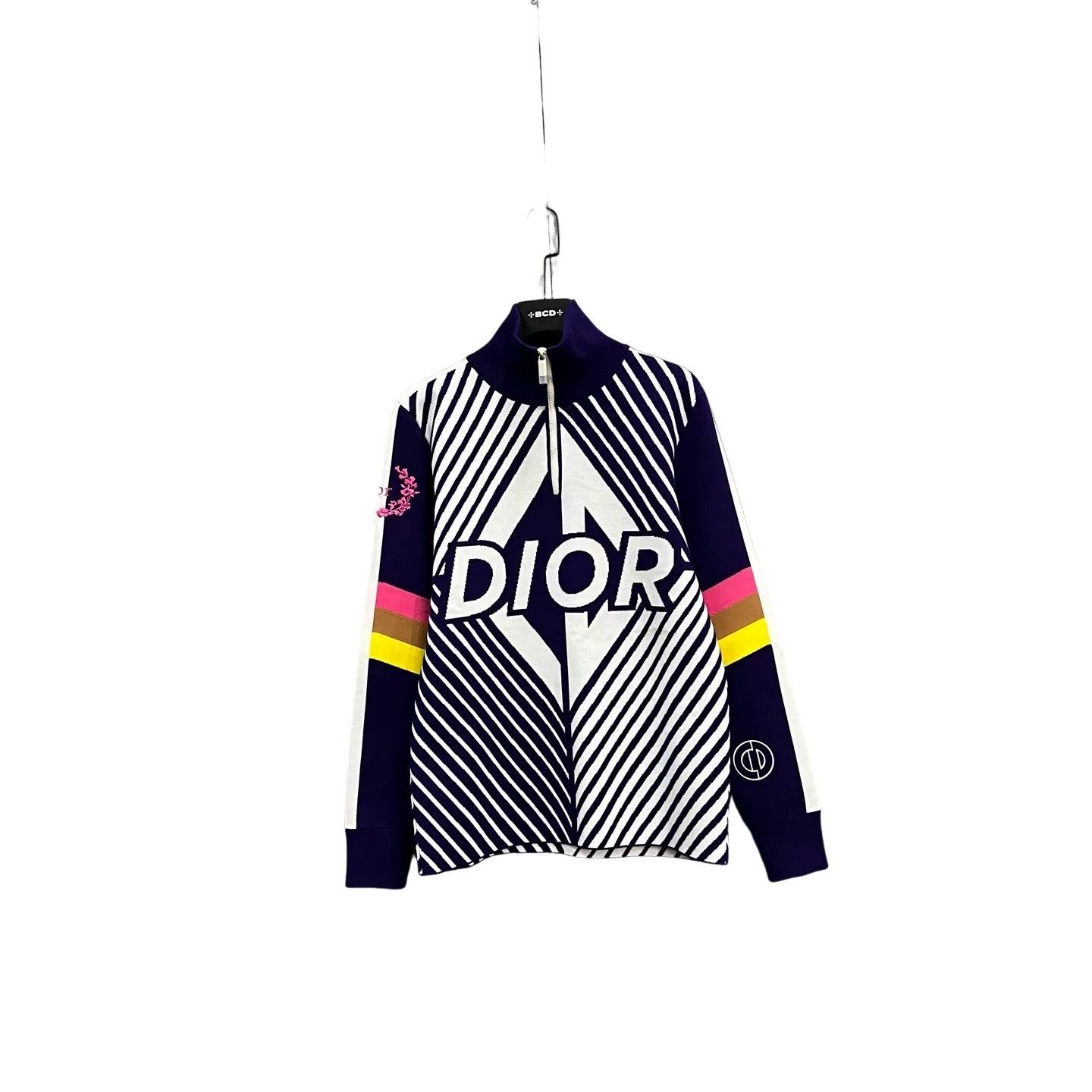 Dior Dior Logo Striped Half-Zip Sweater Size M Size US M / EU 48-50 / 2 - 1 Thumbnail