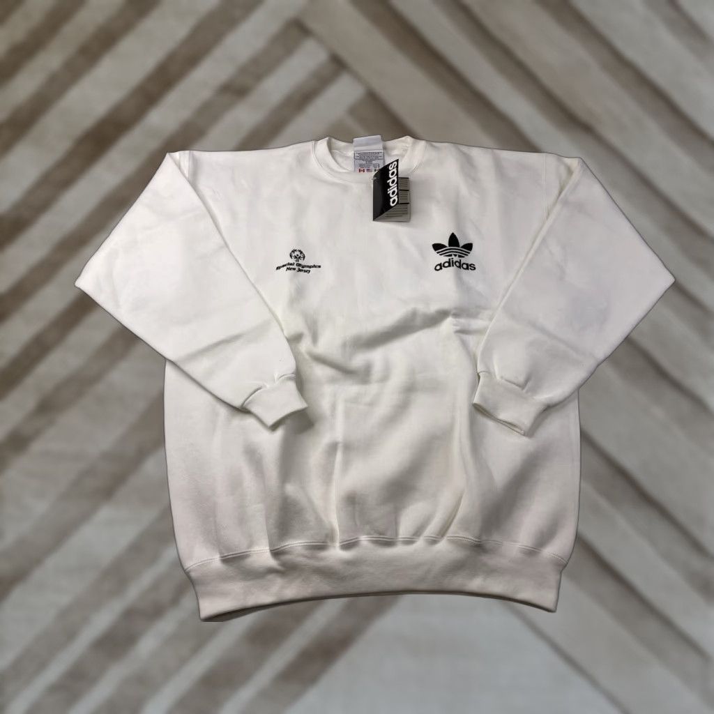 Adidas VINTAGE ADIDAS Sweatshirt Crewneck Mens M White Trefoil Special Olympics New Jersey USA NWT Modern Geometric Hip Hop Size US M / EU 48-50 / 2 - 1 Thumbnail