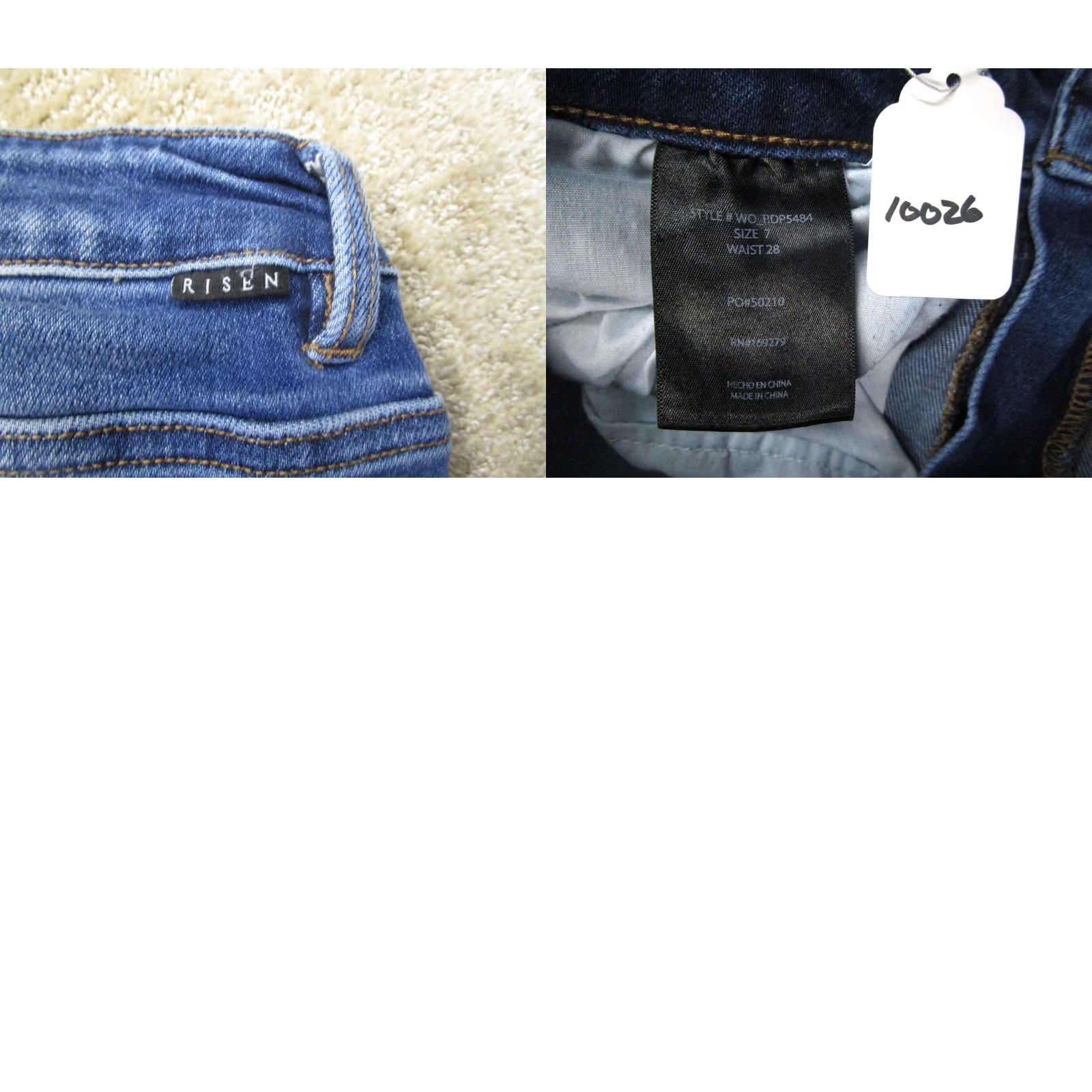 Vintage Risen Jeans Women 28 Blue High Rise Straight Leg Distressed Frayed Raw Hem Denim Pants Size 28" / US 6 / IT 42 - 8 Thumbnail
