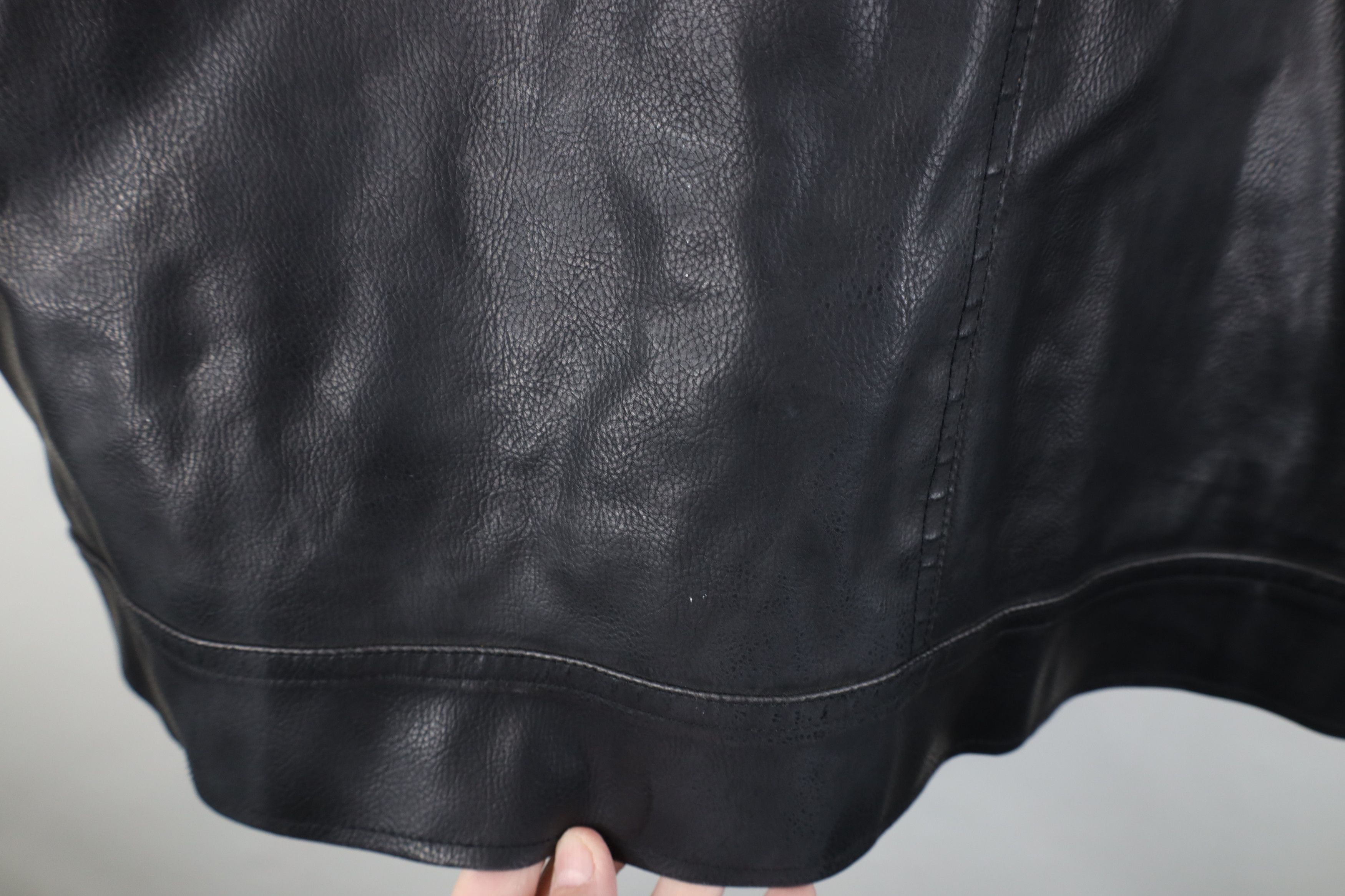 Vintage Vintage 90s Y2K Streetwear Hooded Leather Jacket Black Size US XL / EU 56 / 4 - 11 Thumbnail