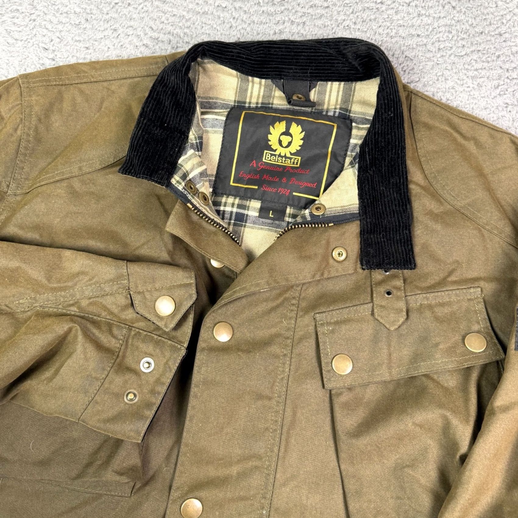 Belstaff Belstaff Fieldmaster Waxed Jacket Mens Large Olive Belted Cotton Italy Size US L / EU 52-54 / 3 - 2 Thumbnail
