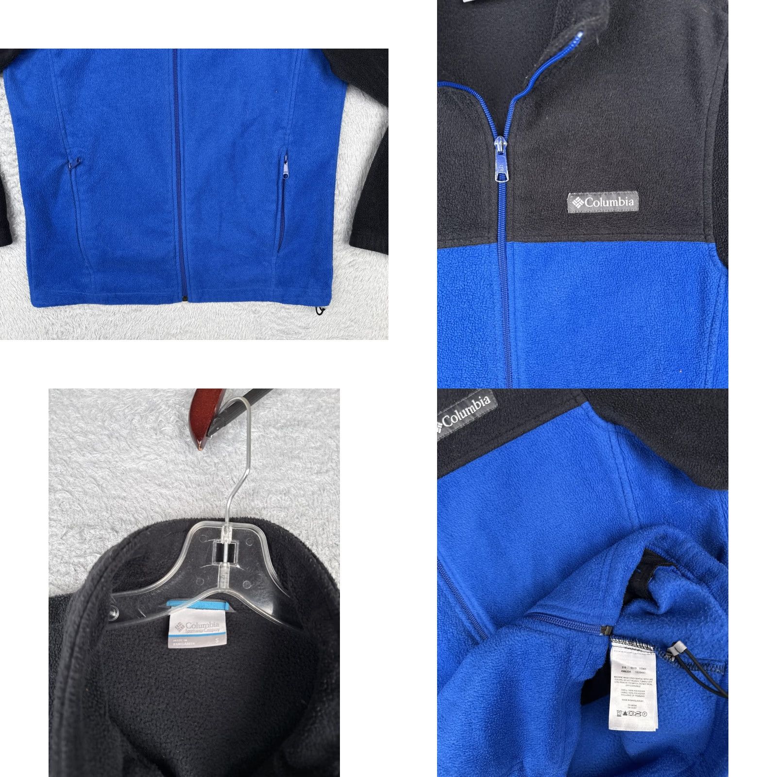 Vintage VINTAGE: No // Columbia Jacket // Fleece // Full Zip // Black Blue // Mens Small // Regular // Windbreaker // Outdoor // XM6354 Size US S / EU 44-46 / 1 - 8 Thumbnail