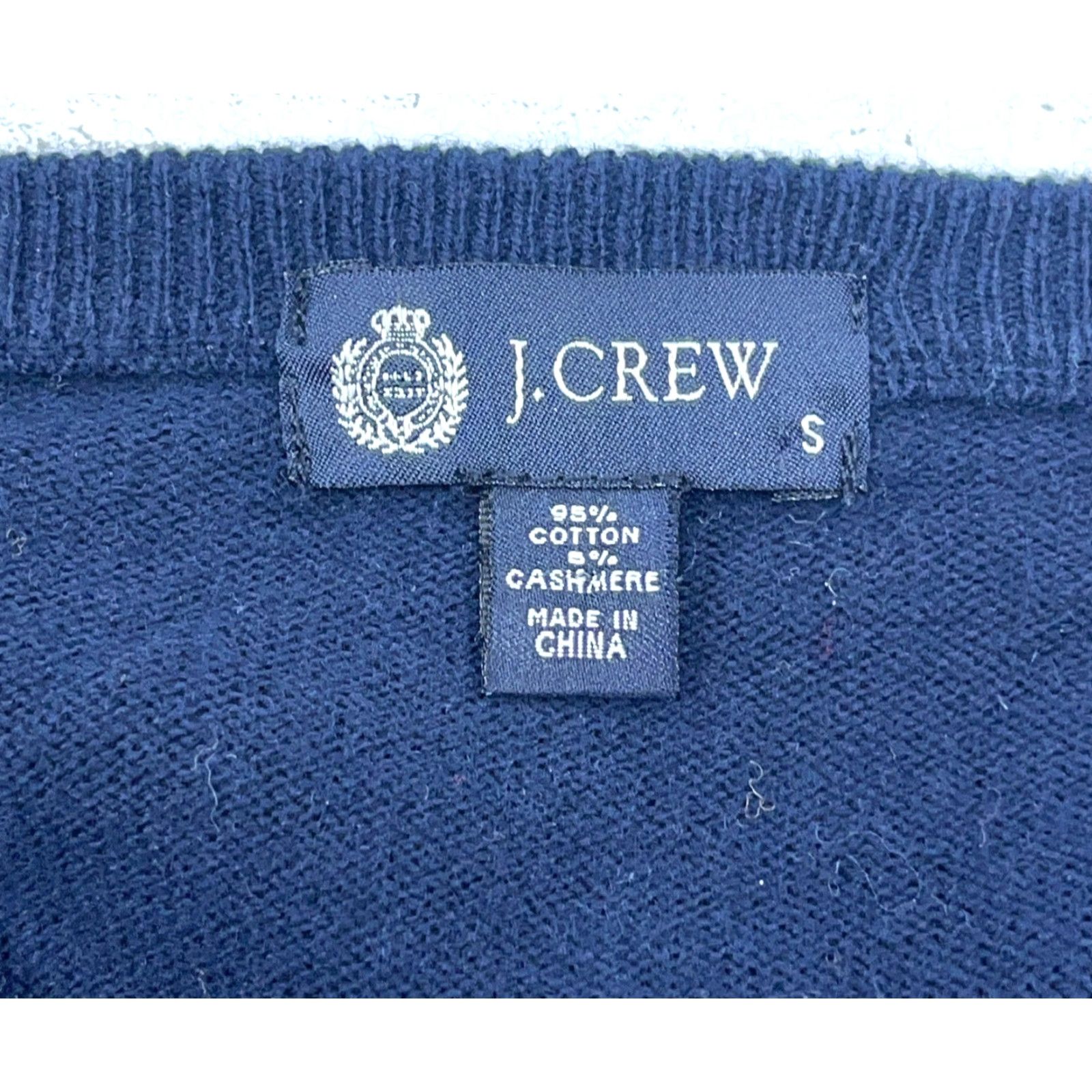 J.Crew J.CREW Sweater Men S Blue Cotton Cashmere Blend V-Neck Pullover Size US S / EU 44-46 / 1 - 4 Thumbnail