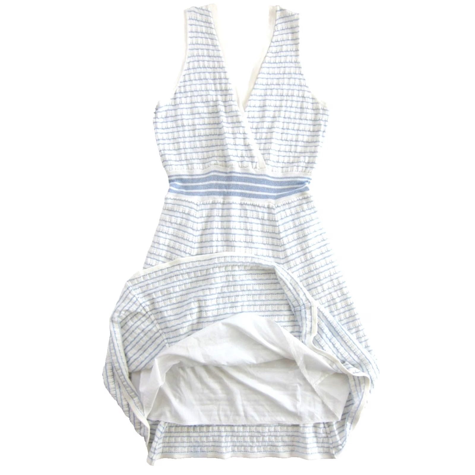 Vintage Lili Sidonio Blue White Sparkle Striped Sleeveless Stretch Knitted Tank Dress M Size M / US 6-8 / IT 42-44 - 6 Thumbnail