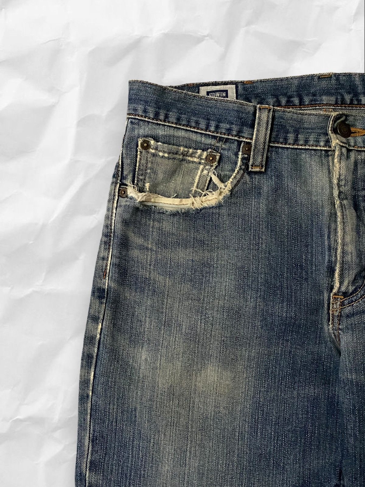 Edwin × Japanese Brand × Vintage Vintage Edwin Japan Rust Faded Boyfriend Jeans Denim Size US 34 / EU 50 - 9 Thumbnail