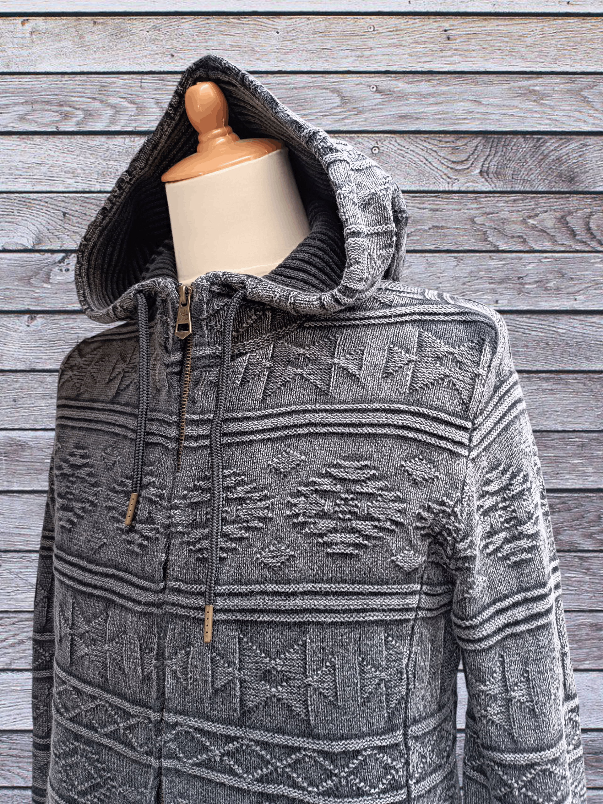 Japanese Brand 1PIU1UGUALE3 Relax Black Wash Ortega Pattern Chiffon Hoodie Size US M / EU 48-50 / 2 - 2 Thumbnail