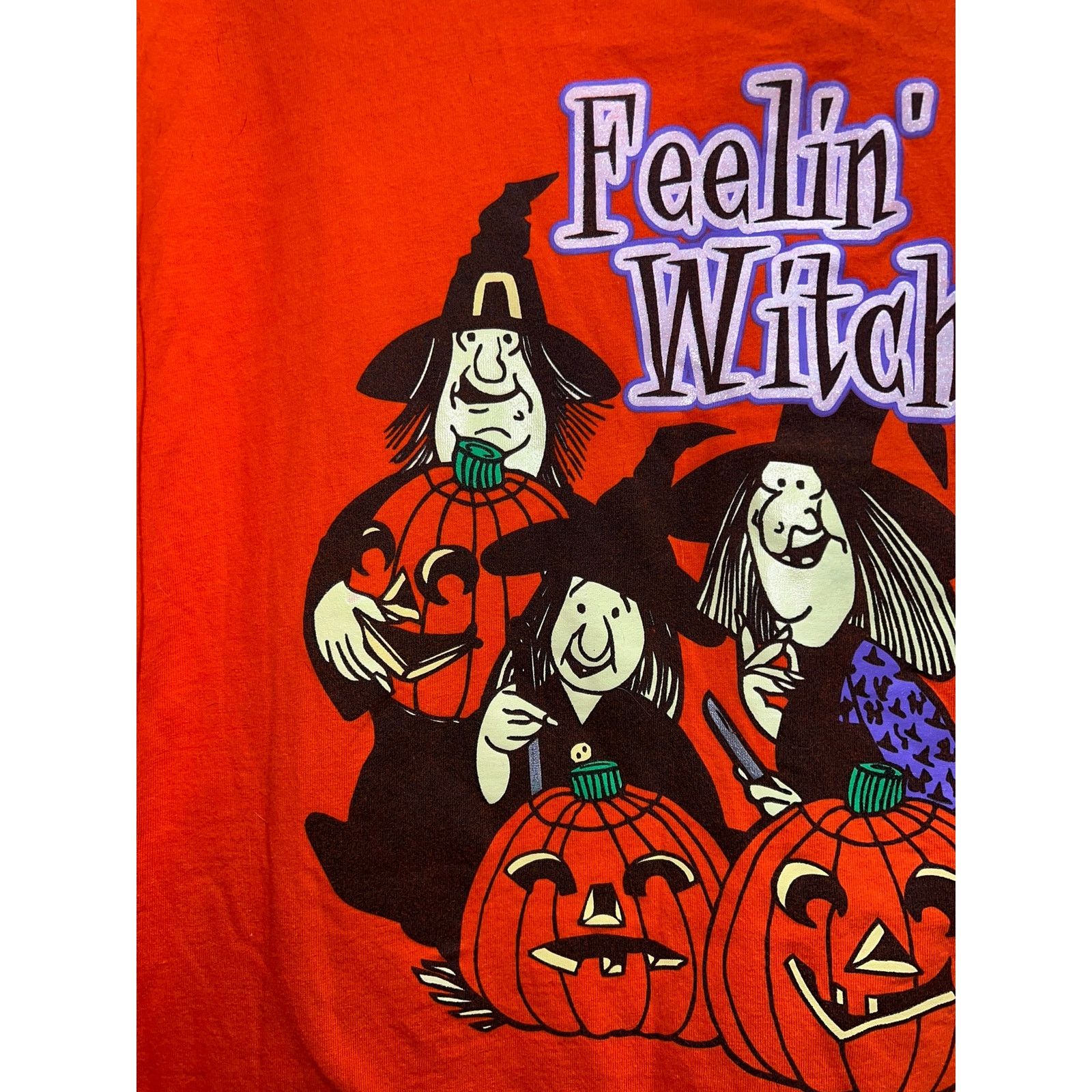 Vintage Vintage Womens Halloween Shirt Feeling Witchy Orange Tee XL Size XL / US 12-14 / IT 48-50 - 4 Thumbnail