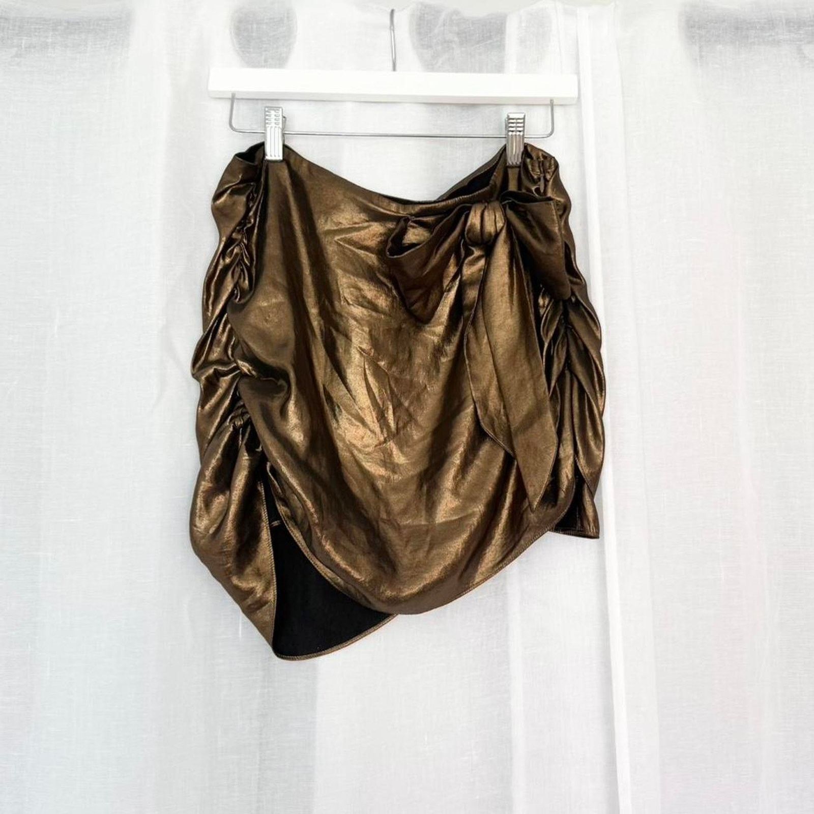 For Love & Lemons metallic brown mini skirt ✦ for love & lemons Size 30" / US 8 / IT 44 - 4 Thumbnail