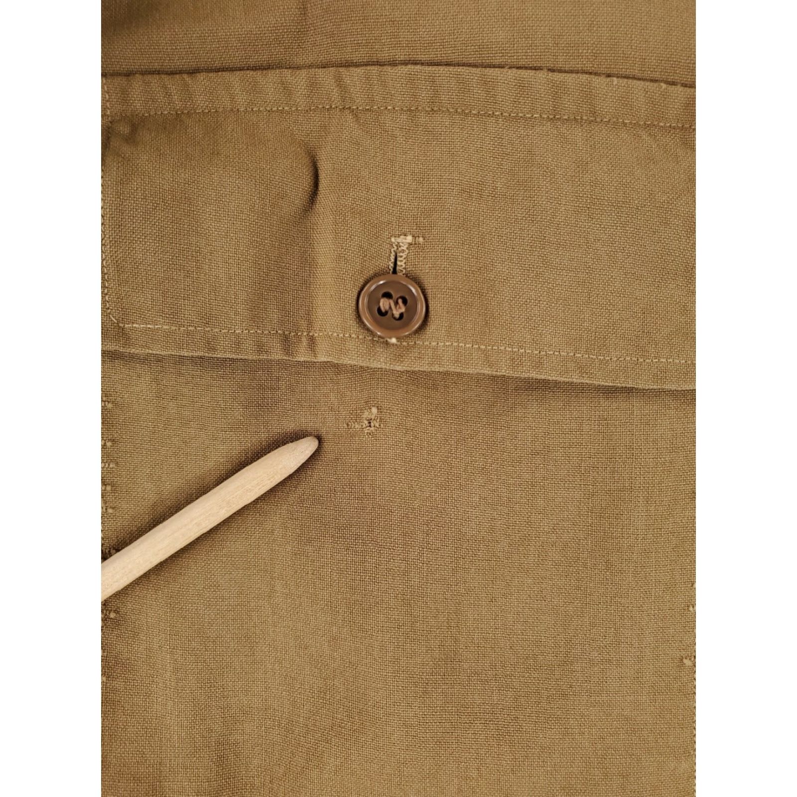 Vintage VINTAGE US Army Wool Button Up Shirt Officers Field Shirt Tan XL Mens Long Sleeve 40s 50s Size US XL / EU 56 / 4 - 3 Thumbnail
