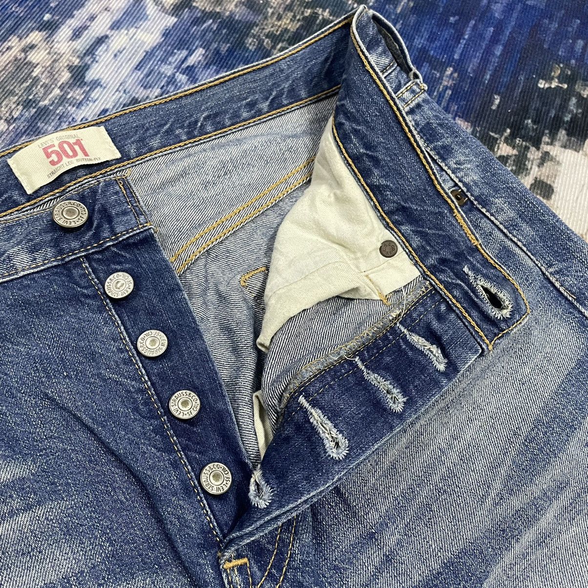 Levi's Levis 501 Distressed Faded Straight Jeans Button Fly Size US 32 / EU 48 - 7 Thumbnail