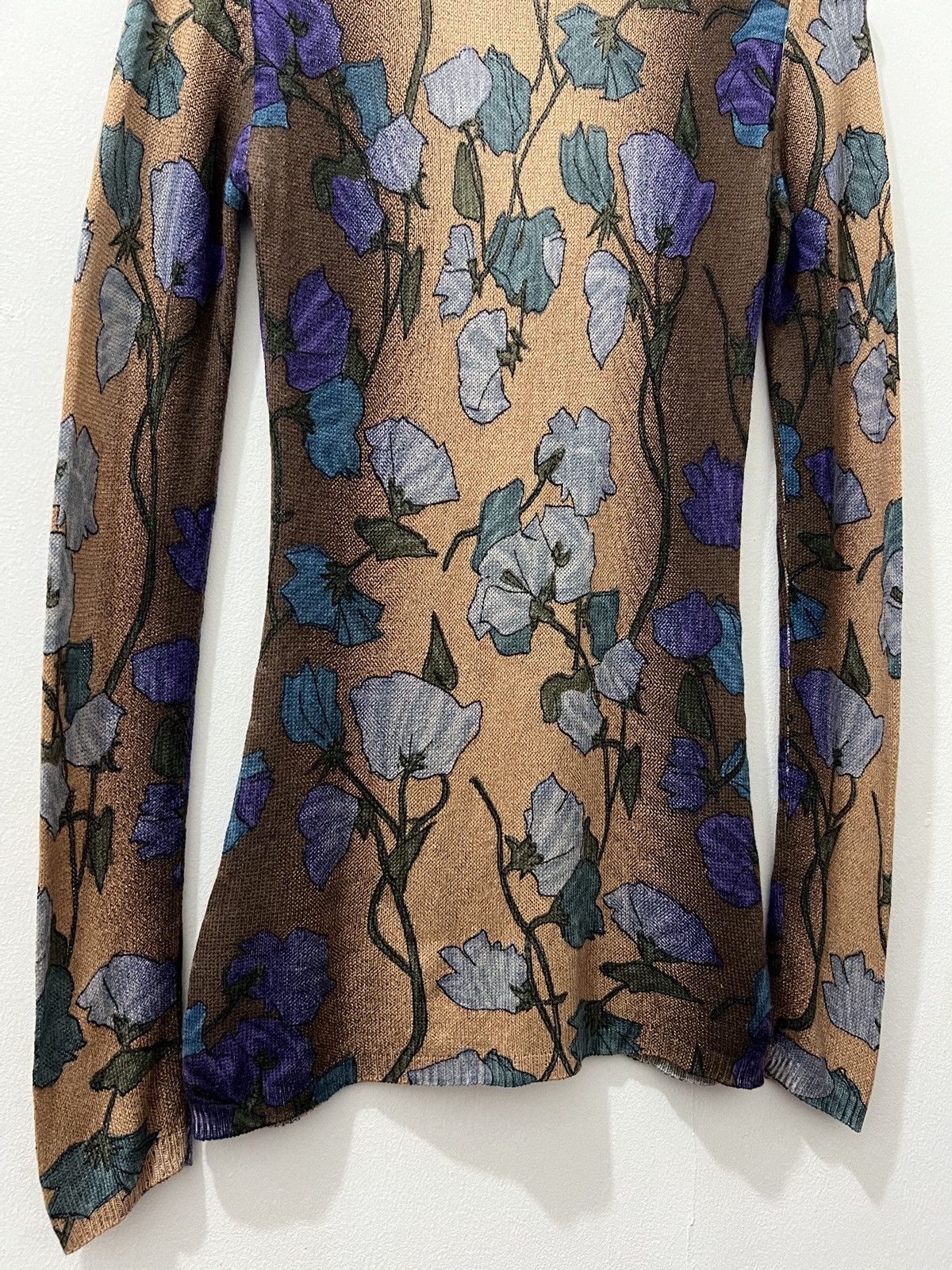 Prada Prada - 2008 Cashmere Ribbed Floral Cardigan Size S / US 4 / IT 40 - 6 Thumbnail