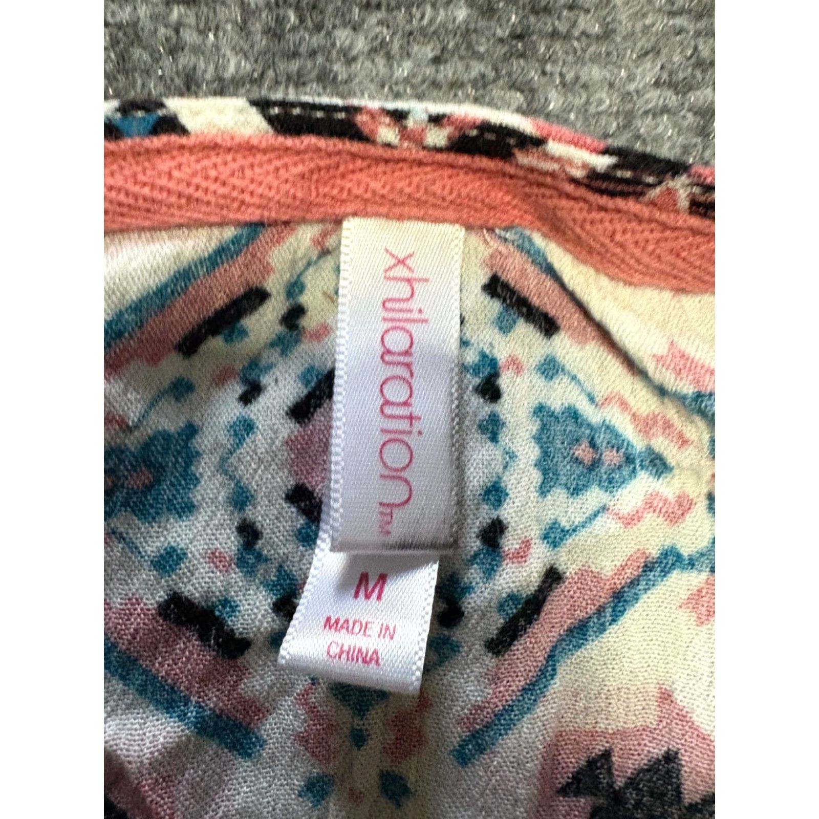 Vintage Xhiliration Kimono Top Womens Medium Open Front Boho Print Fringed Size M / US 6-8 / IT 42-44 - 4 Thumbnail