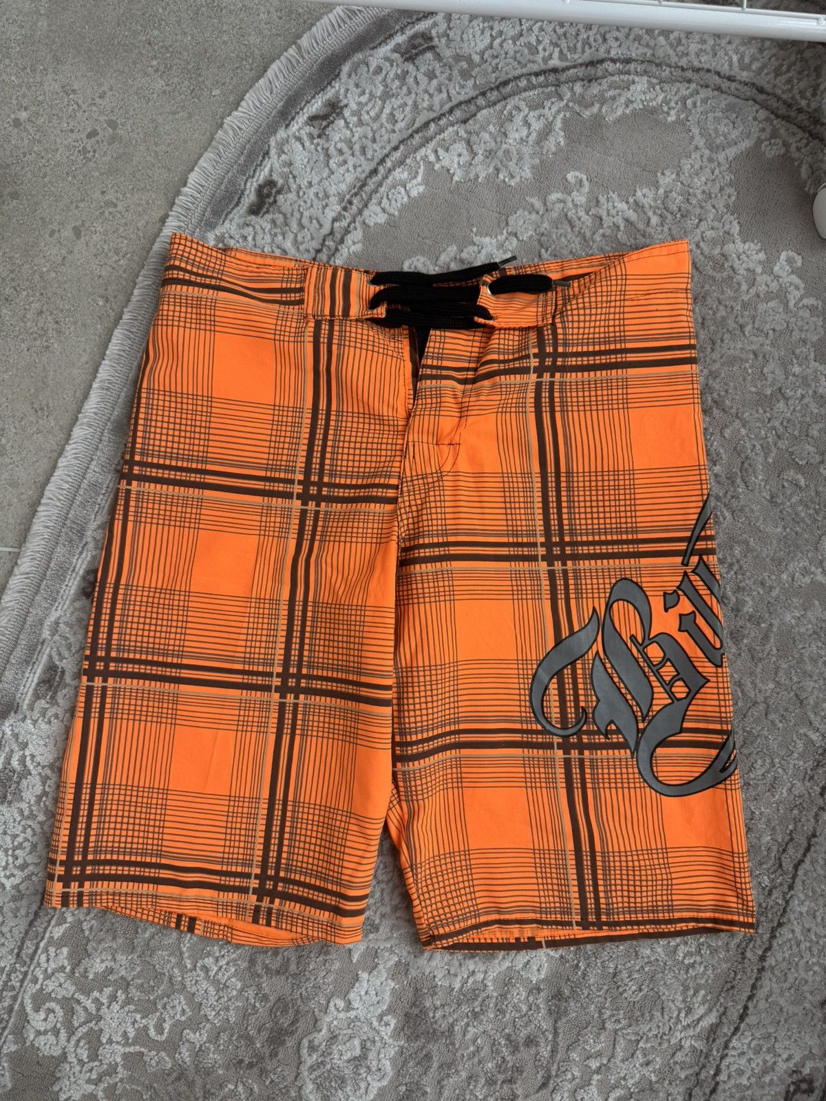Billabong Billabong Vintage Plaid Board Shorts - Orange/Brown Size US 34 / EU 50 - 4 Thumbnail
