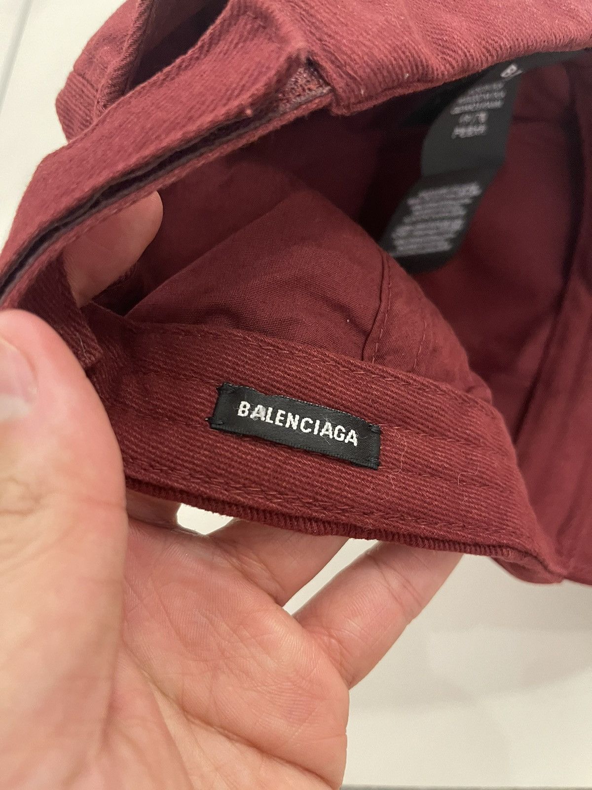 Balenciaga Balenciaga Visor Logo Cap Burgundy Red Size ONE SIZE - 8 Thumbnail