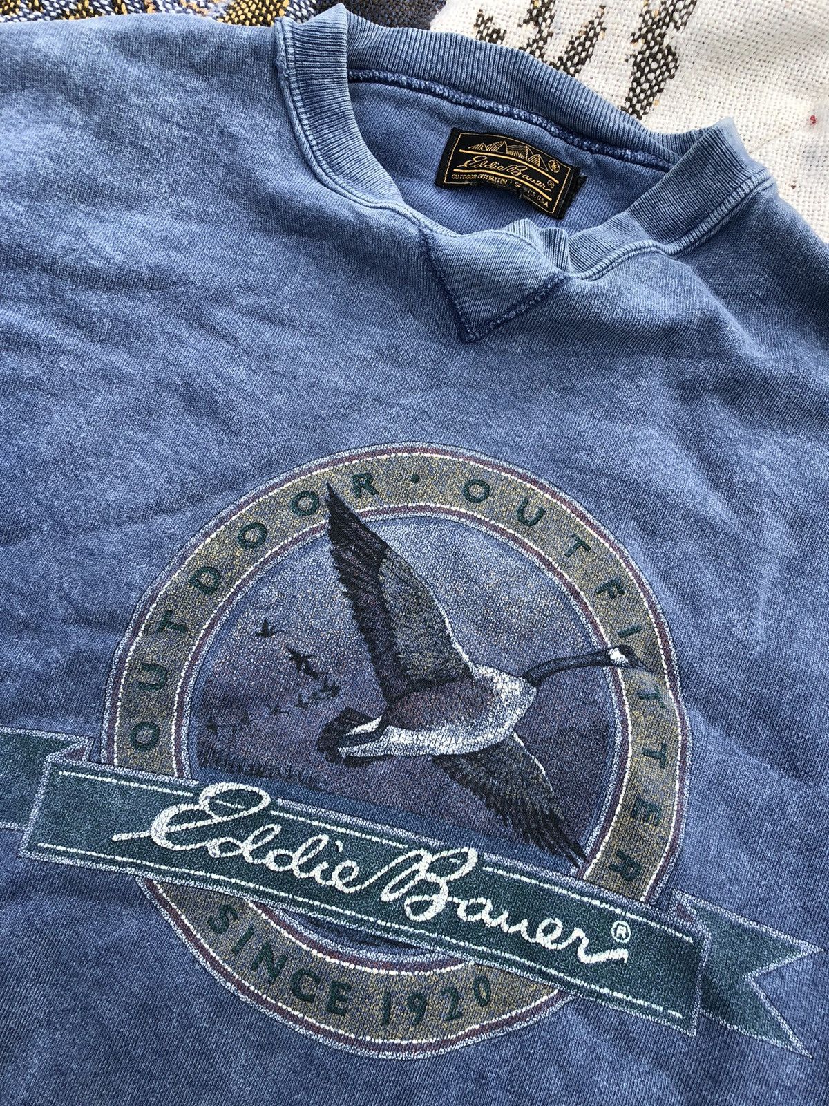 Eddie Bauer × Vintage Vintage hunting Eddie Bauer Sweatshirt Duck Xl faded Size US XL / EU 56 / 4 - 2 Thumbnail