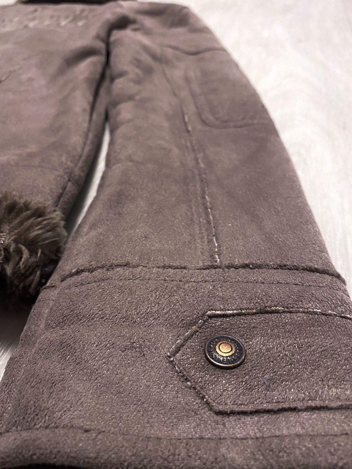 Levi's BigLogo Embroidery Faux Fur Shearling Coat Asymmetric Jacket Size S / US 4 / IT 40 - 25 Thumbnail